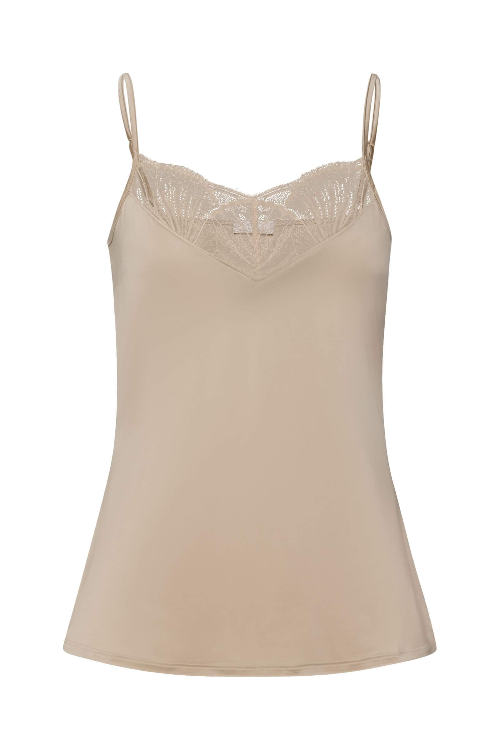 Пижамный топ из вискозы с кружевом. Цвет Бежевый (072216)