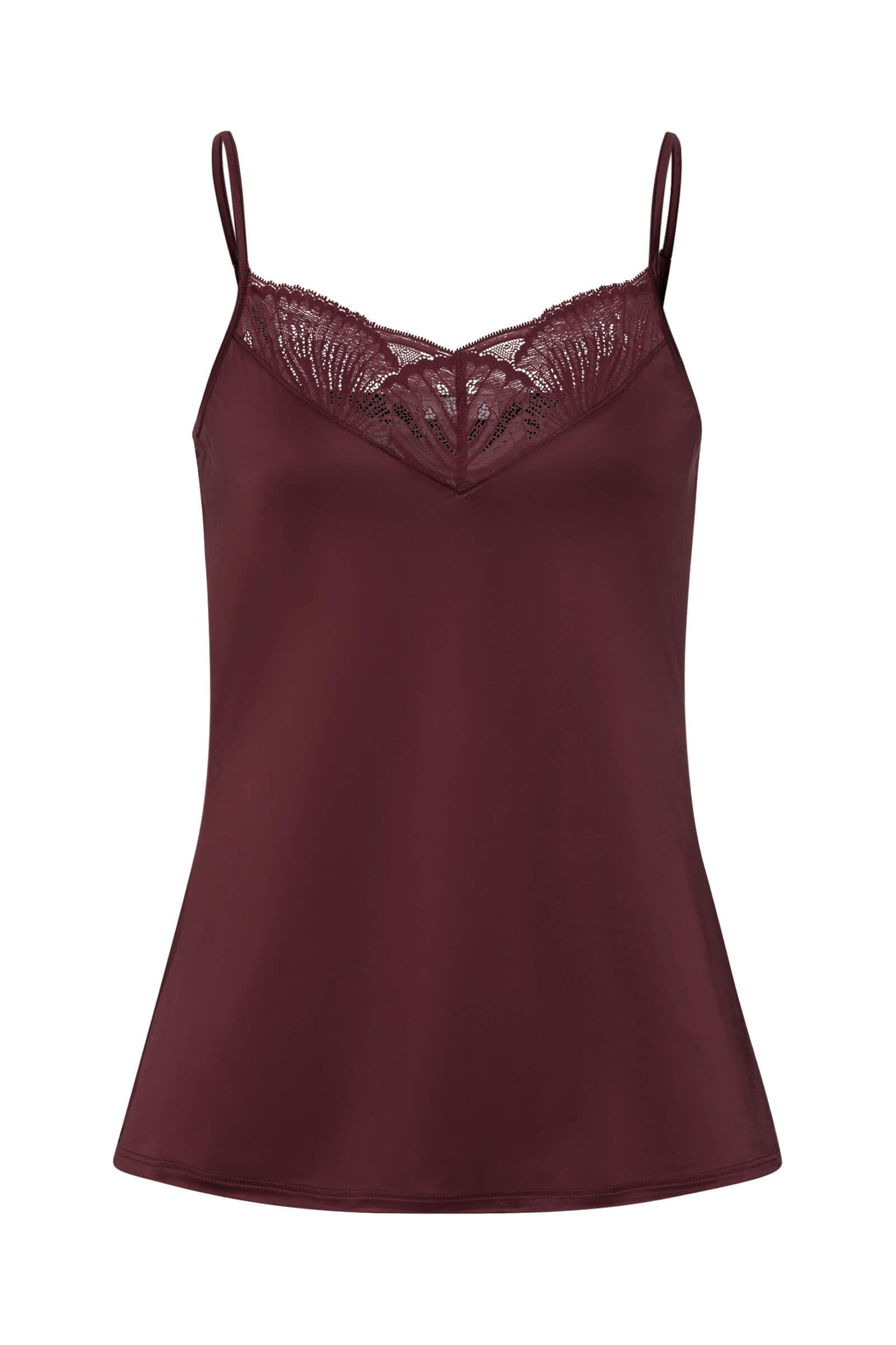 Пижамный топ из вискозы с кружевом. Цвет Бордовый (072421)