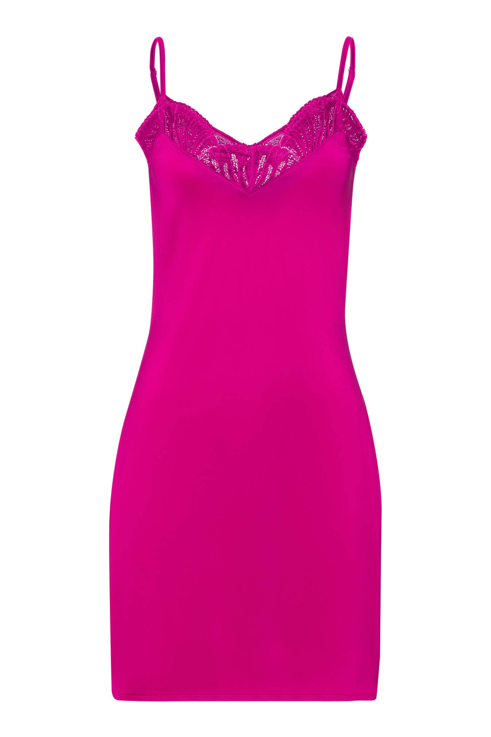 Комбинация из вискозы с кружевом. Цвет Фуксия (071370)