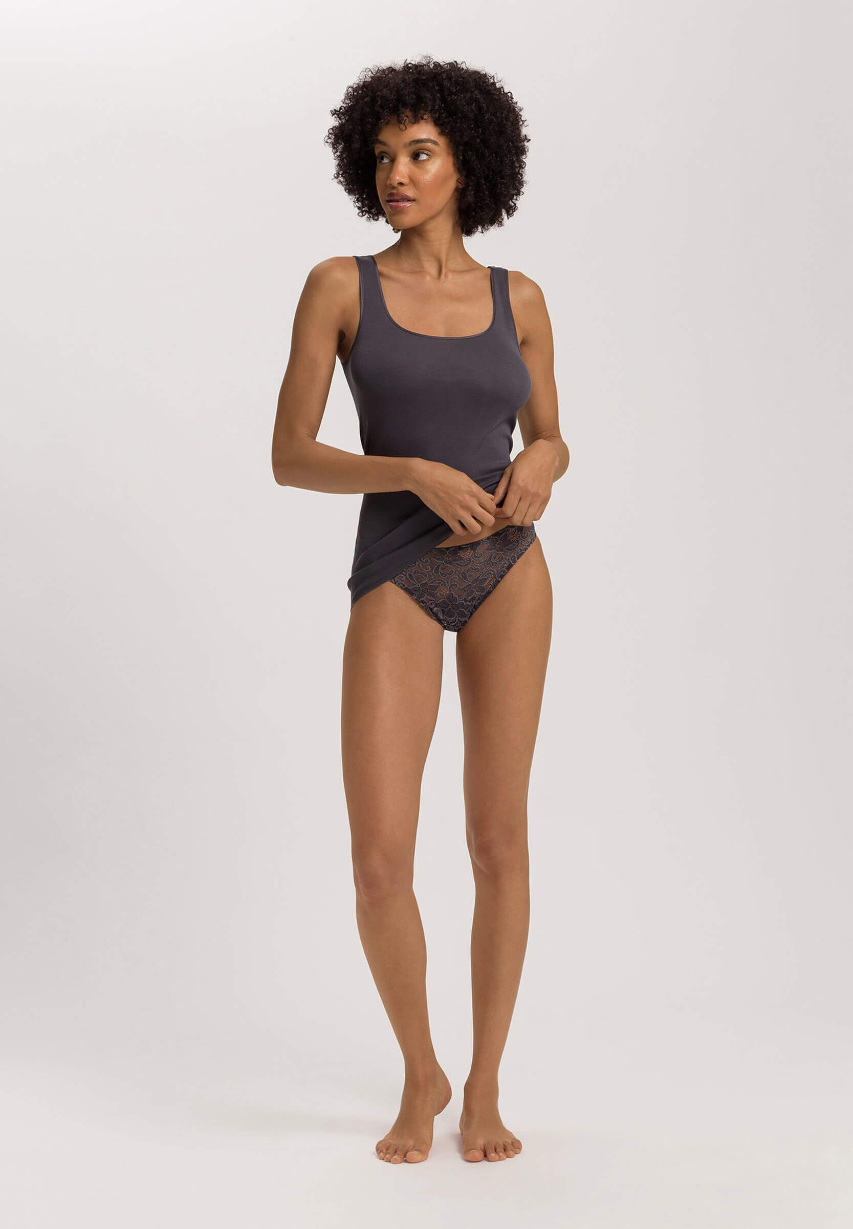 Бесшовная майка из мерсеризованного хлопка. Цвет Серый (072183)