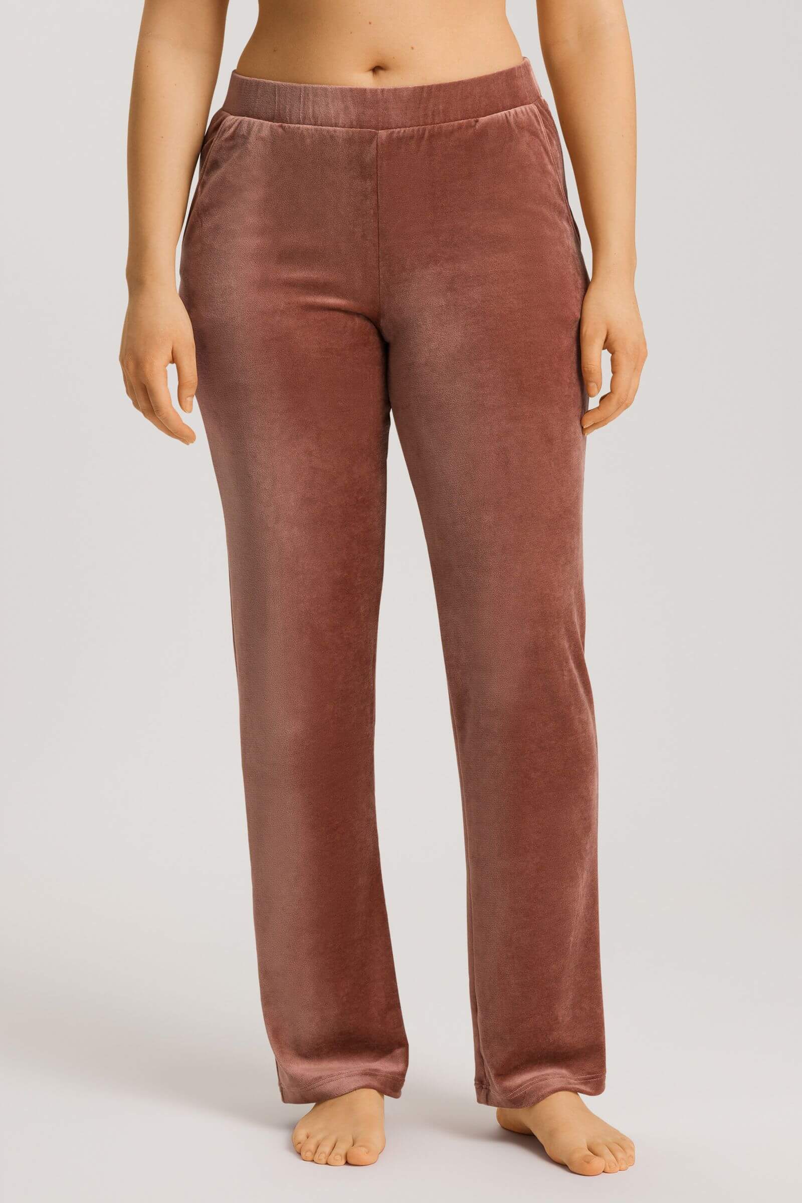 Прямые брюки из хлопкового велюра. Цвет Коричневый (072348)