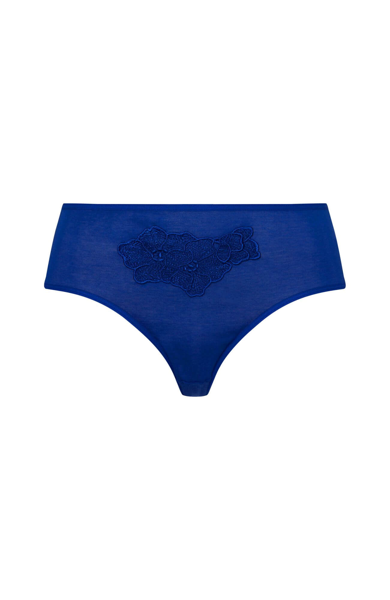 Трусы слипы с цветочной вышивкой. Цвет Синий (071653)