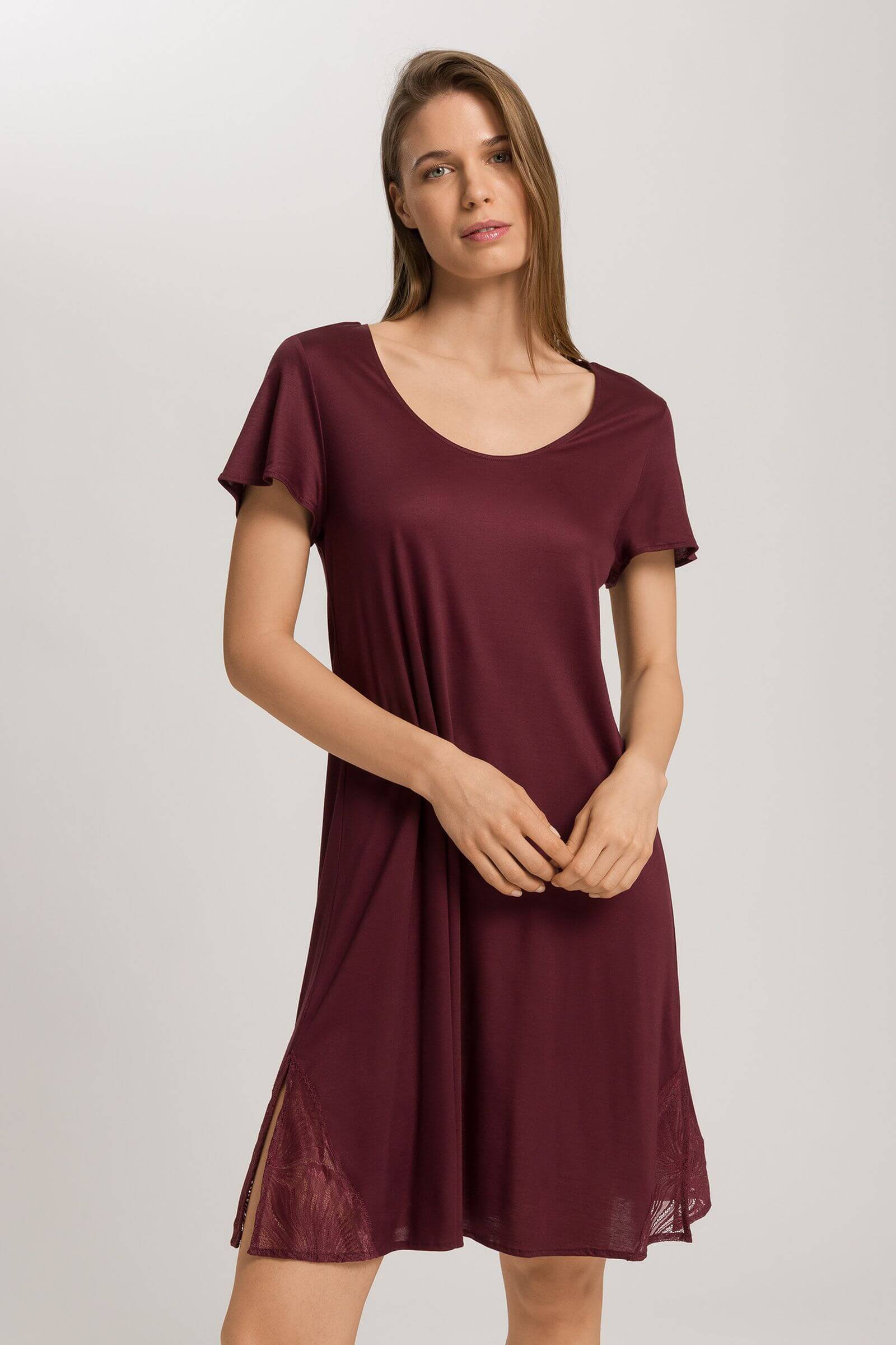 Ночная сорочка из 100% модала. Цвет Бордовый (072421)