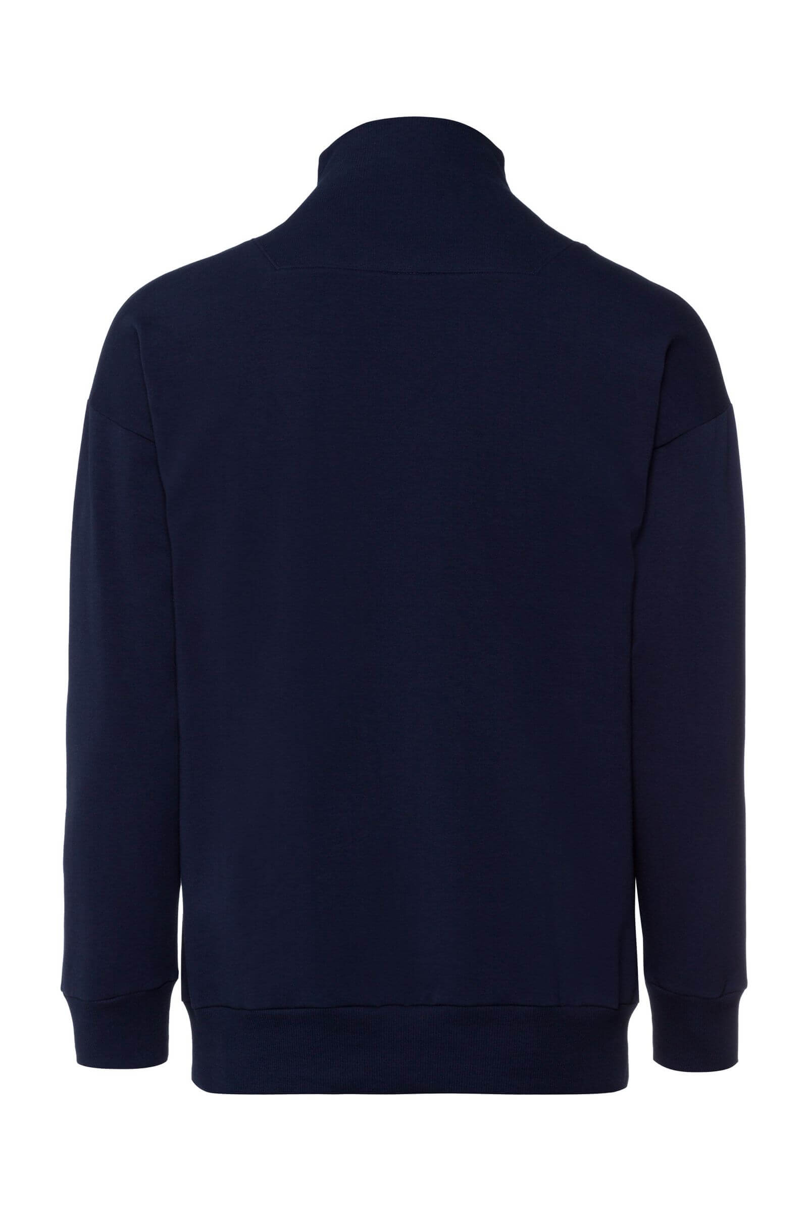 Хлопковый свитшот с воротником на молнии. Цвет Синий (071610)