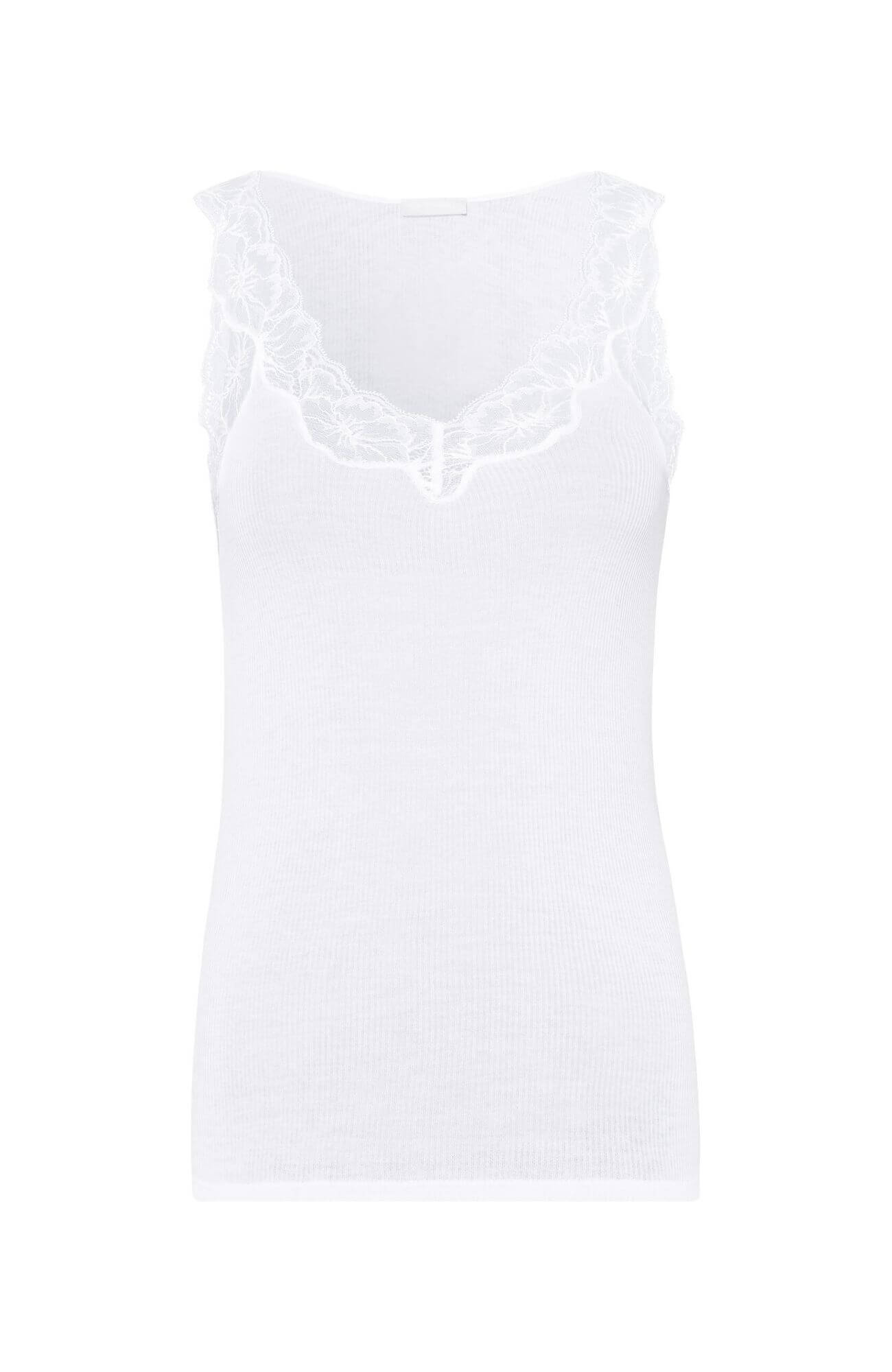 Майка в рубчик с кружевом. Цвет Белый (070101)