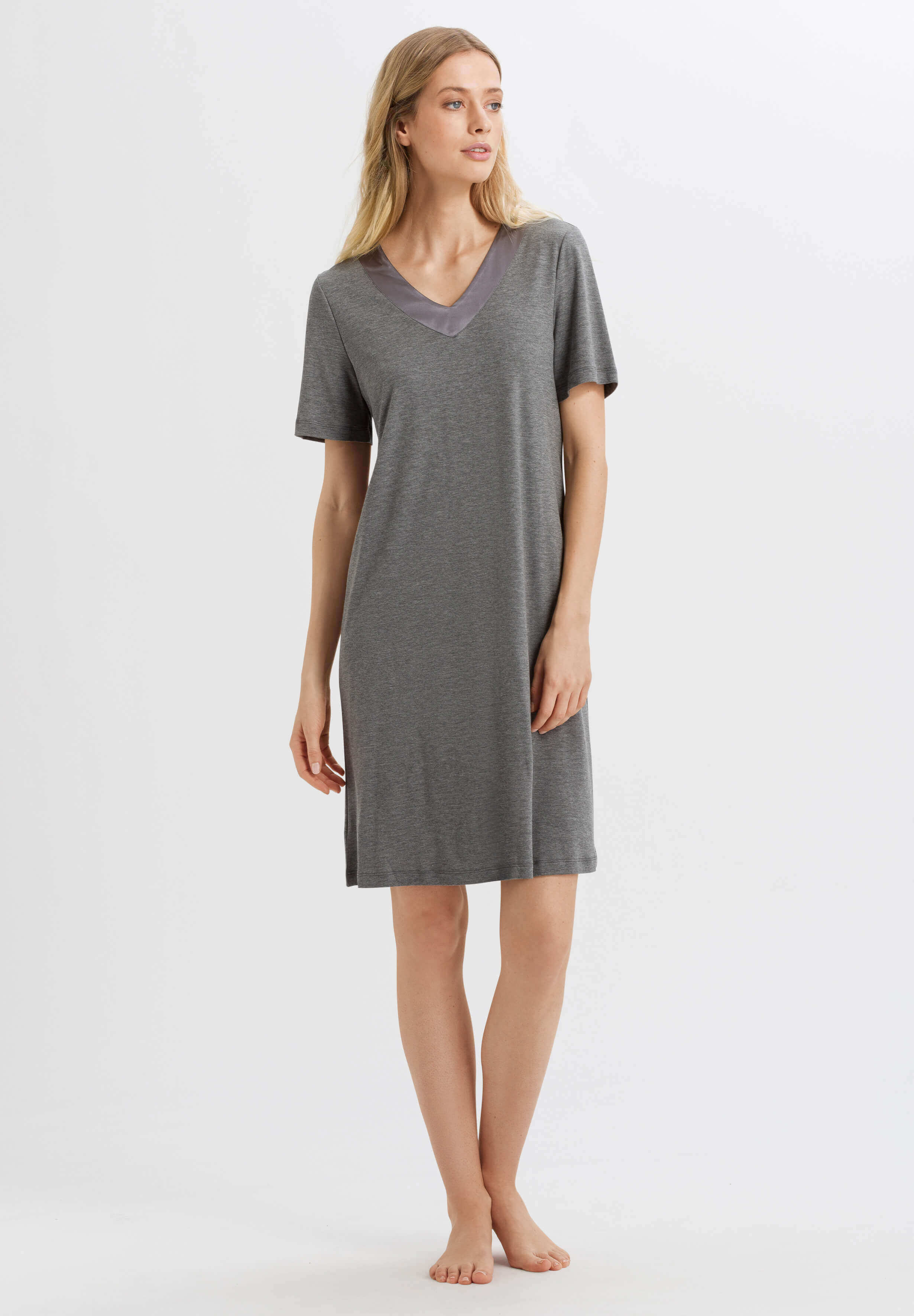 Ночная рубашка с коротким рукавом. Цвет Серый (071119)