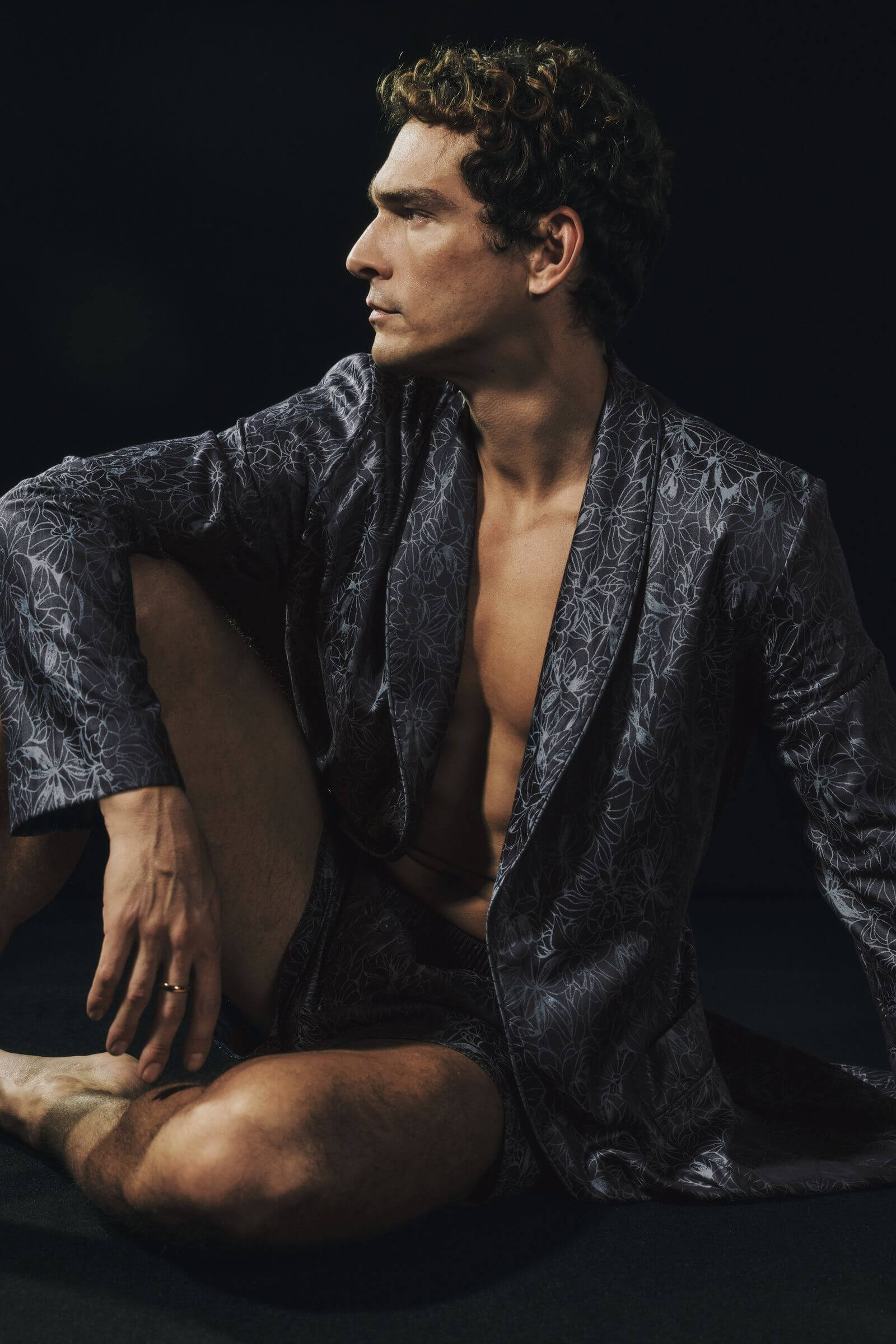 Халат из 100% мерсеризованного хлопка. Цвет Синий (073038)