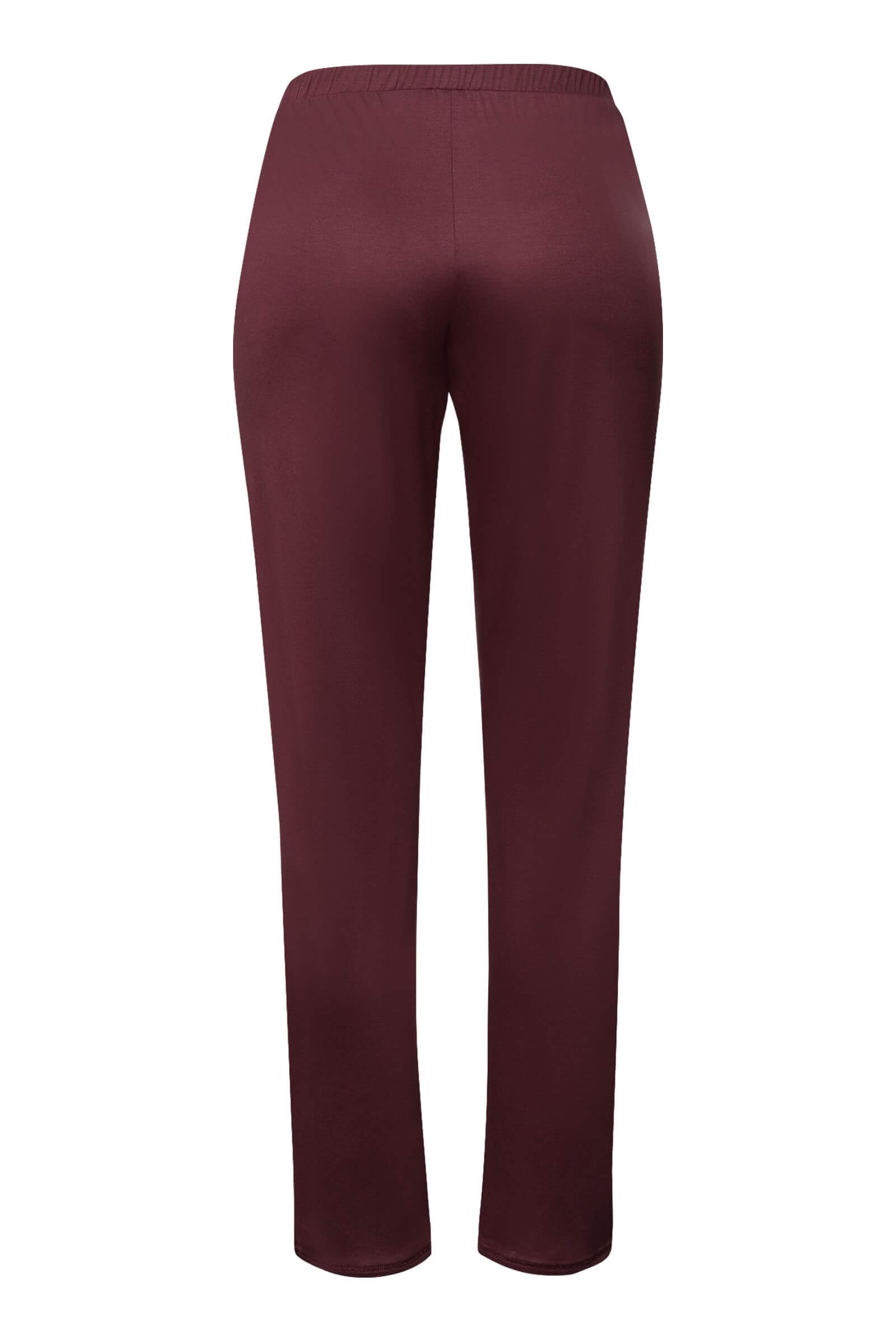 Брюки из микромодала и шелка с разрезами снизу. Цвет Бордовый (072421)