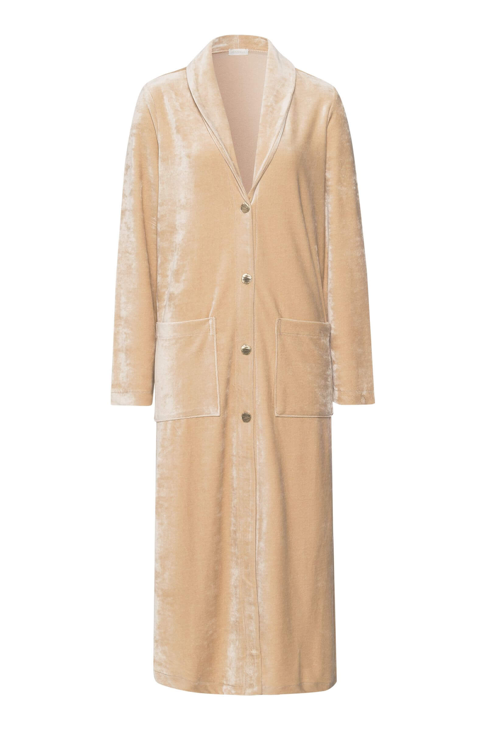 Бархатный халат из хлопка и модала. Цвет Бежевый (072216)