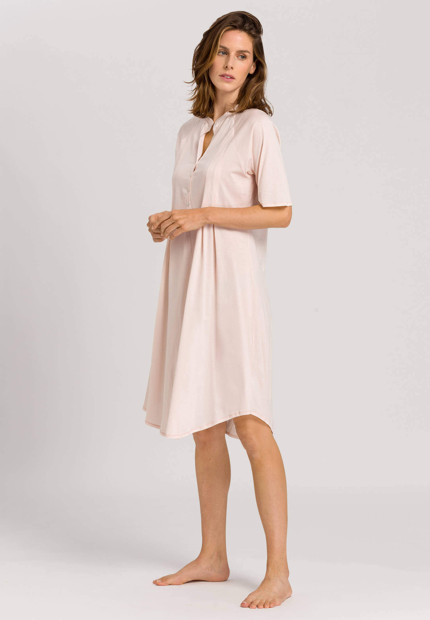 Ночная рубашка с рукавом до локтя. Цвет Пудровый (071334)