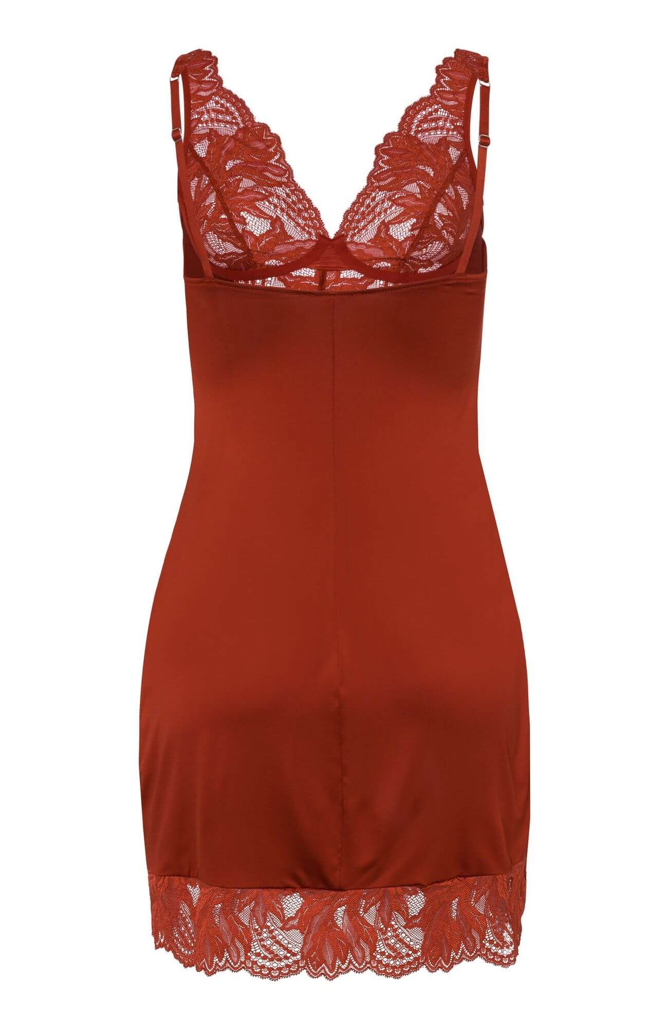 Ночная сорочка с кружевом. Цвет Красный (071402)