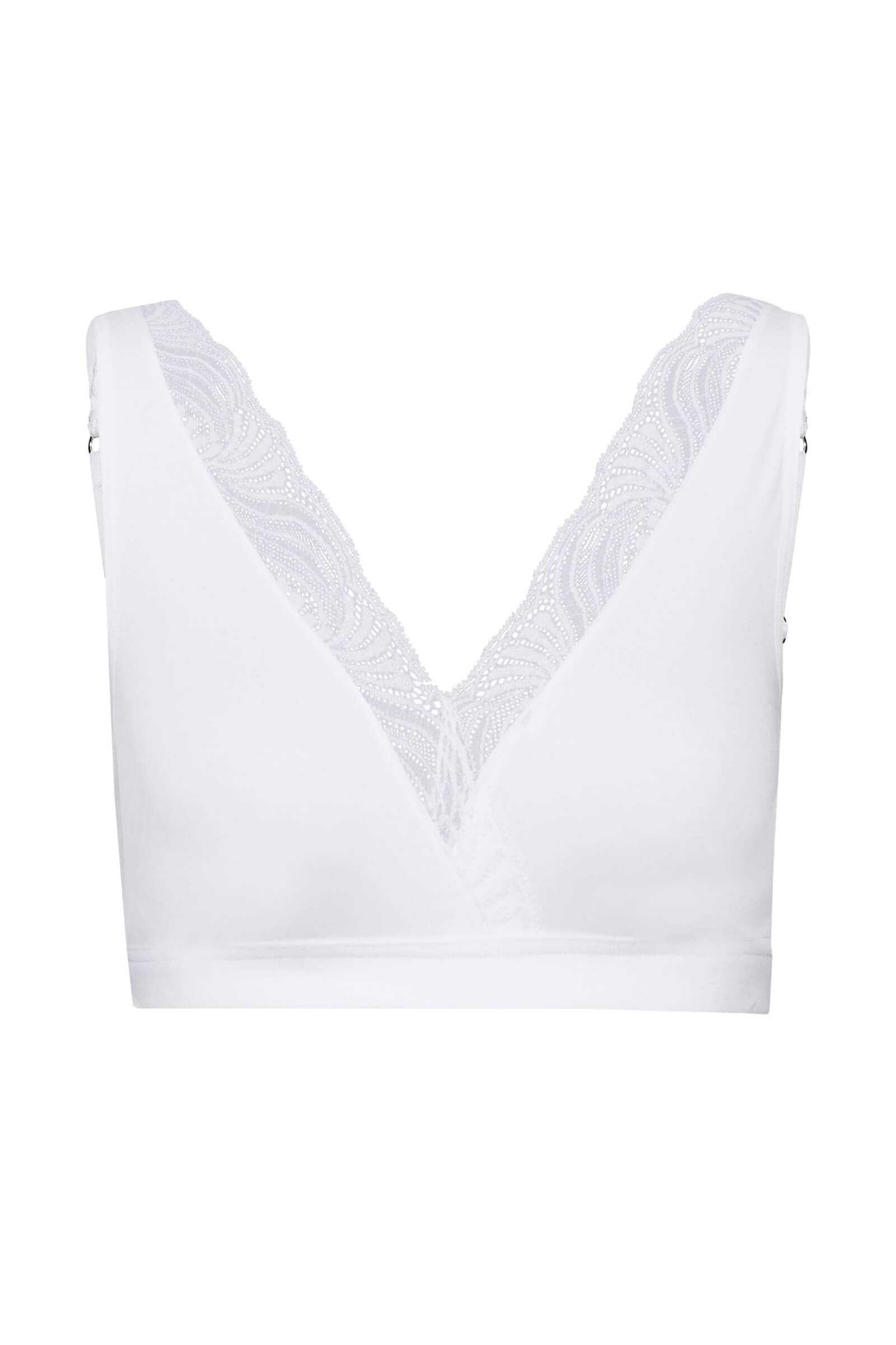 Хлопковый бюстгальтер с кружевом. Цвет Белый (070101)