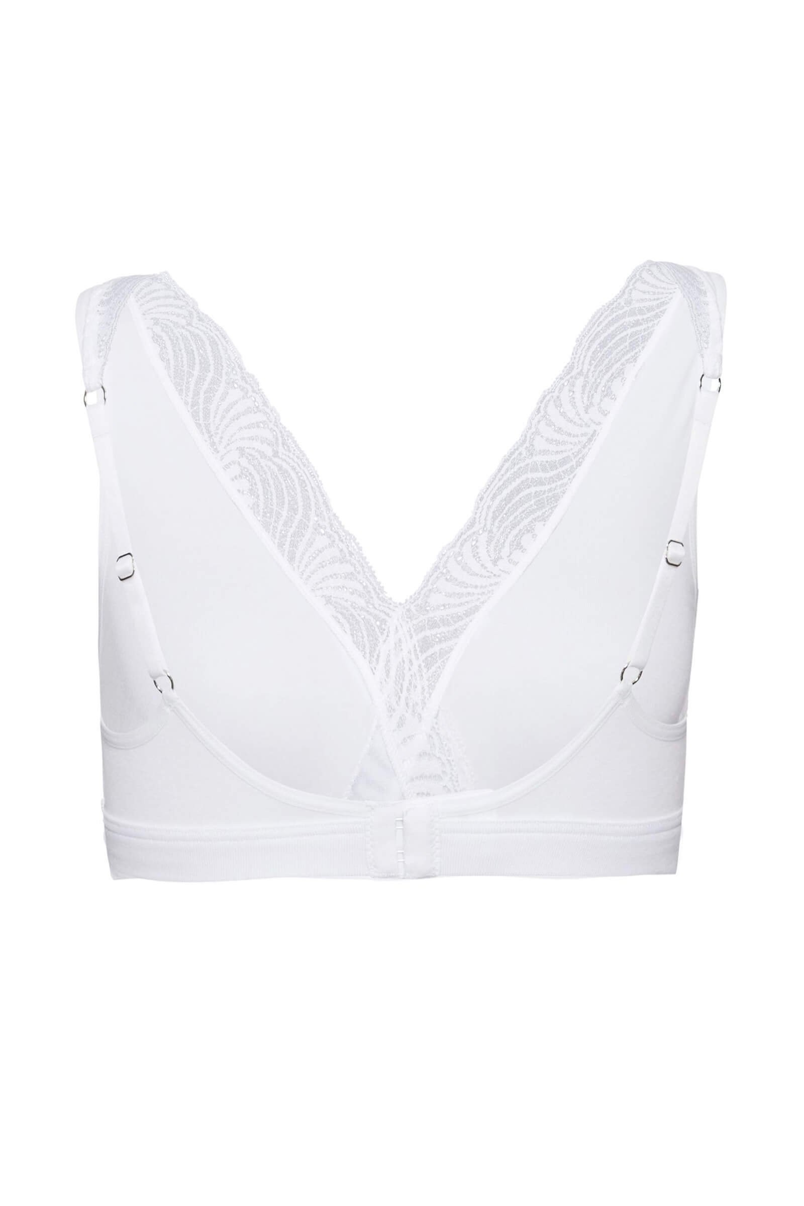 Хлопковый бюстгальтер с кружевом. Цвет Белый (070101)