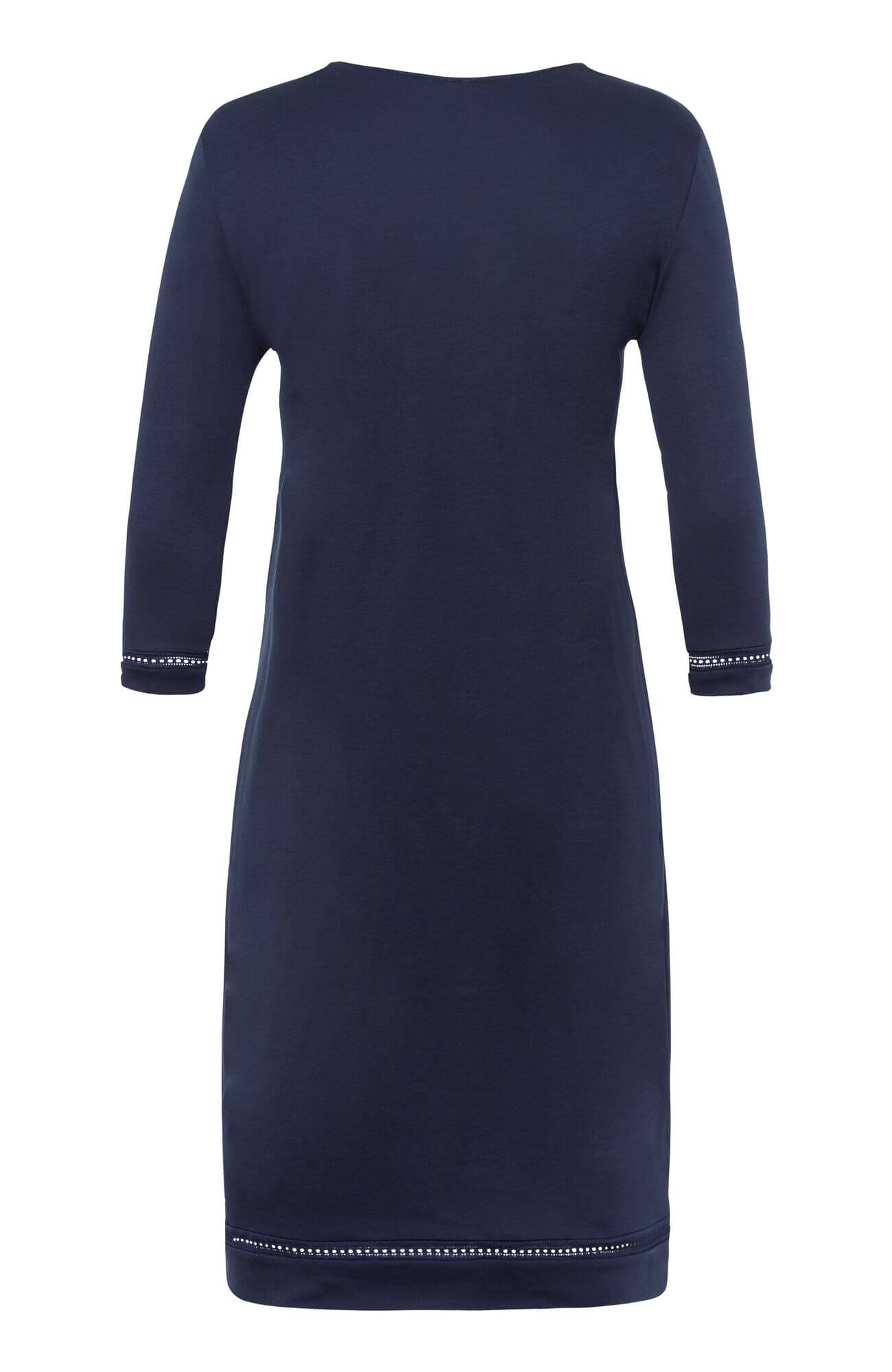 Хлопковая ночная сорочка с V-образным вырезом. Цвет Синий (071633)