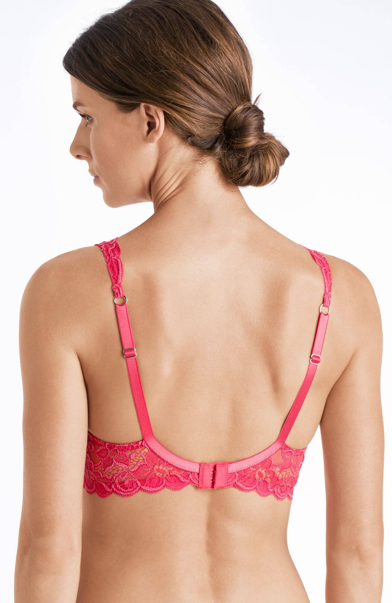 Кружевной бюстгальтер с треугольными чашками. Цвет Розовый (071399)