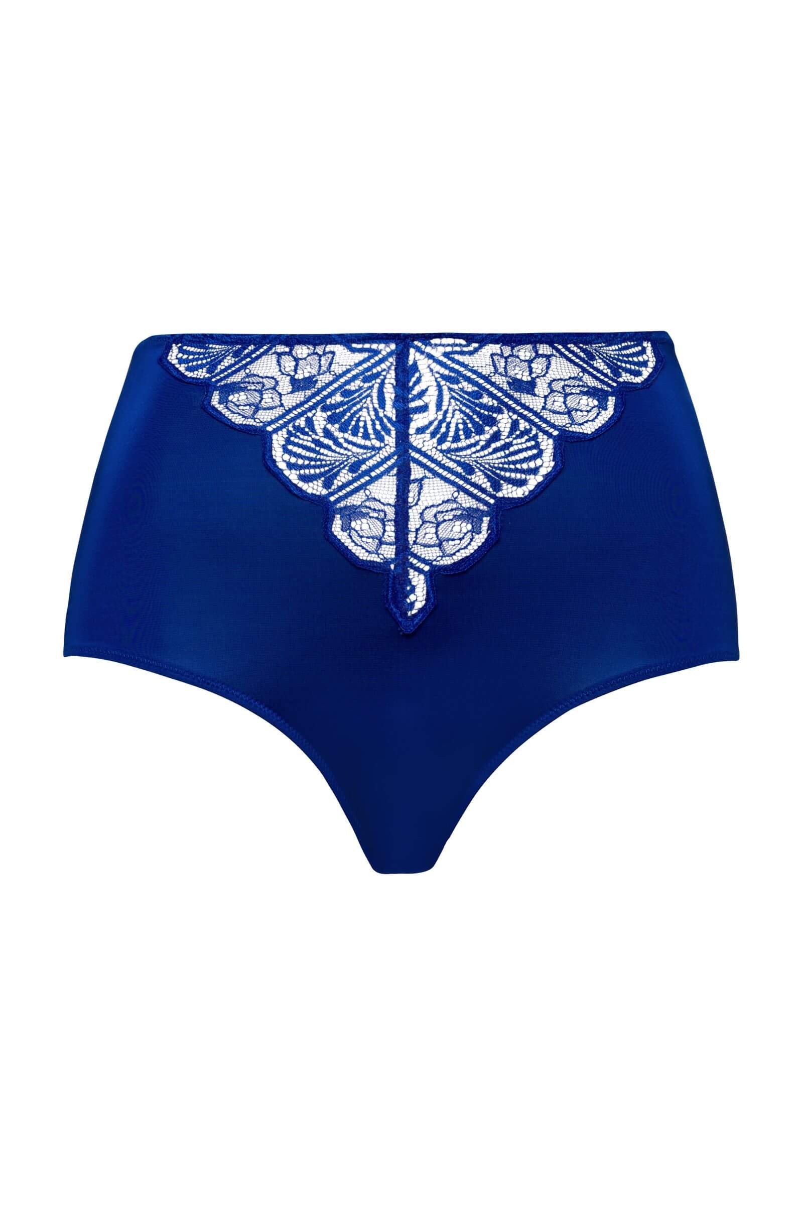 Трусы хипстеры с кружевными вставками. Цвет Синий (071656)