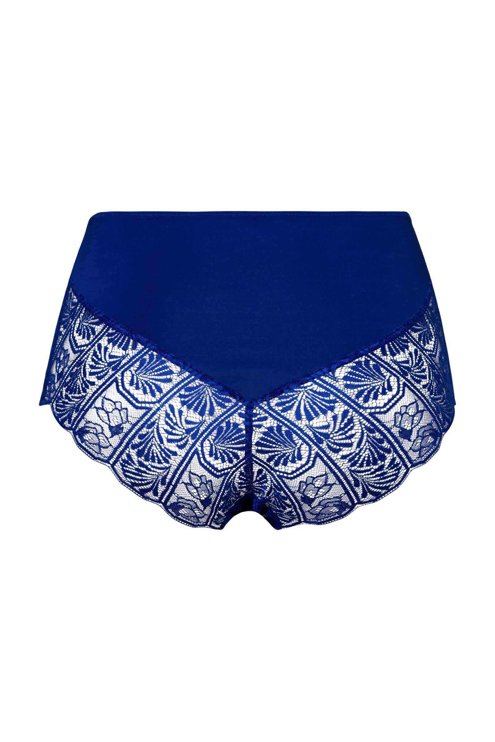 Трусы хипстеры с кружевными вставками. Цвет Синий (071656)