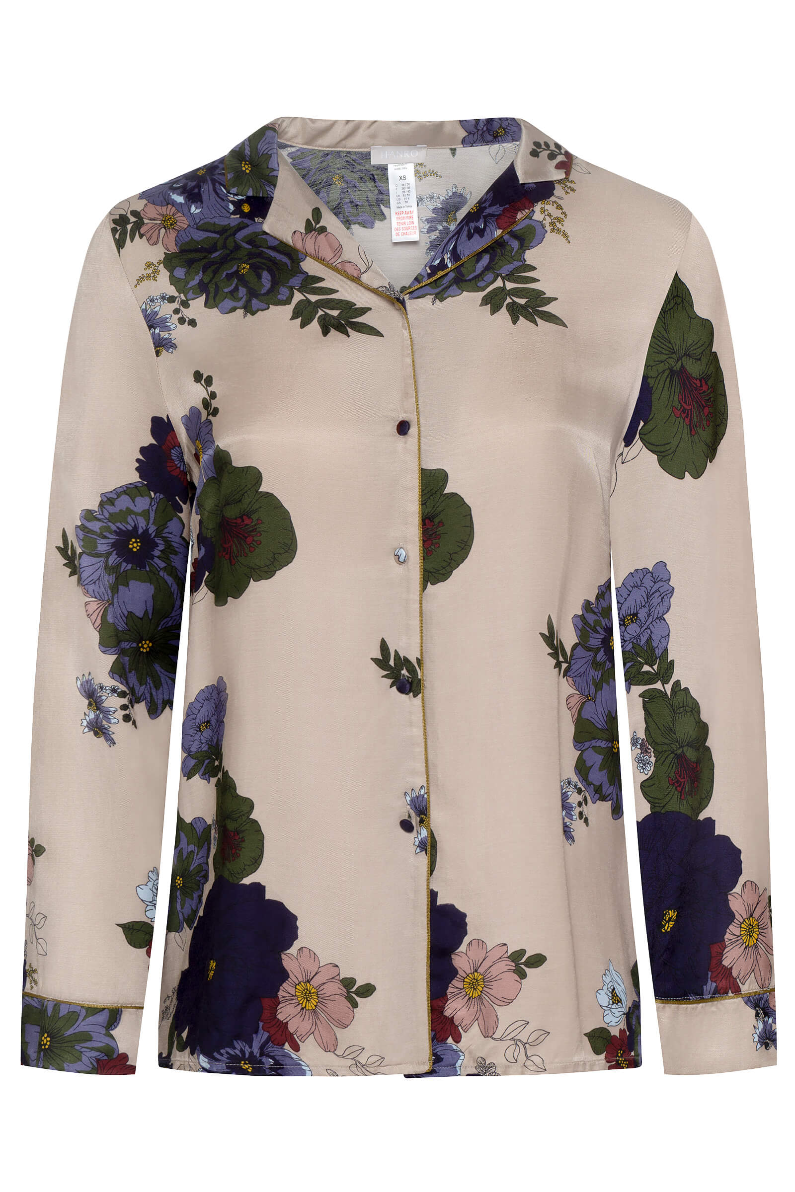 Пижамная рубашка с английским воротником. Цвет Бежевый (071108)