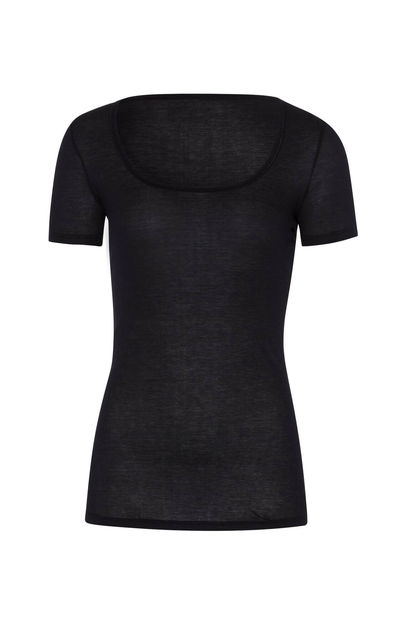 Футболка с глубоким вырезом. Цвет Черный (070019)