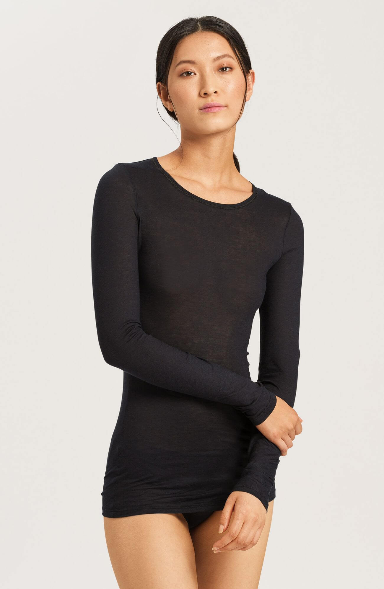 Лонгслив из мерсеризованного хлопка