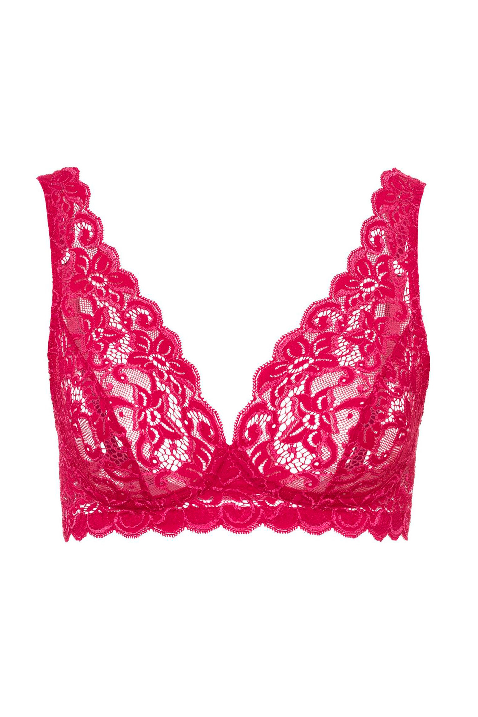 Кружевной бюстгальтер с треугольными чашками. Цвет Розовый (071463)