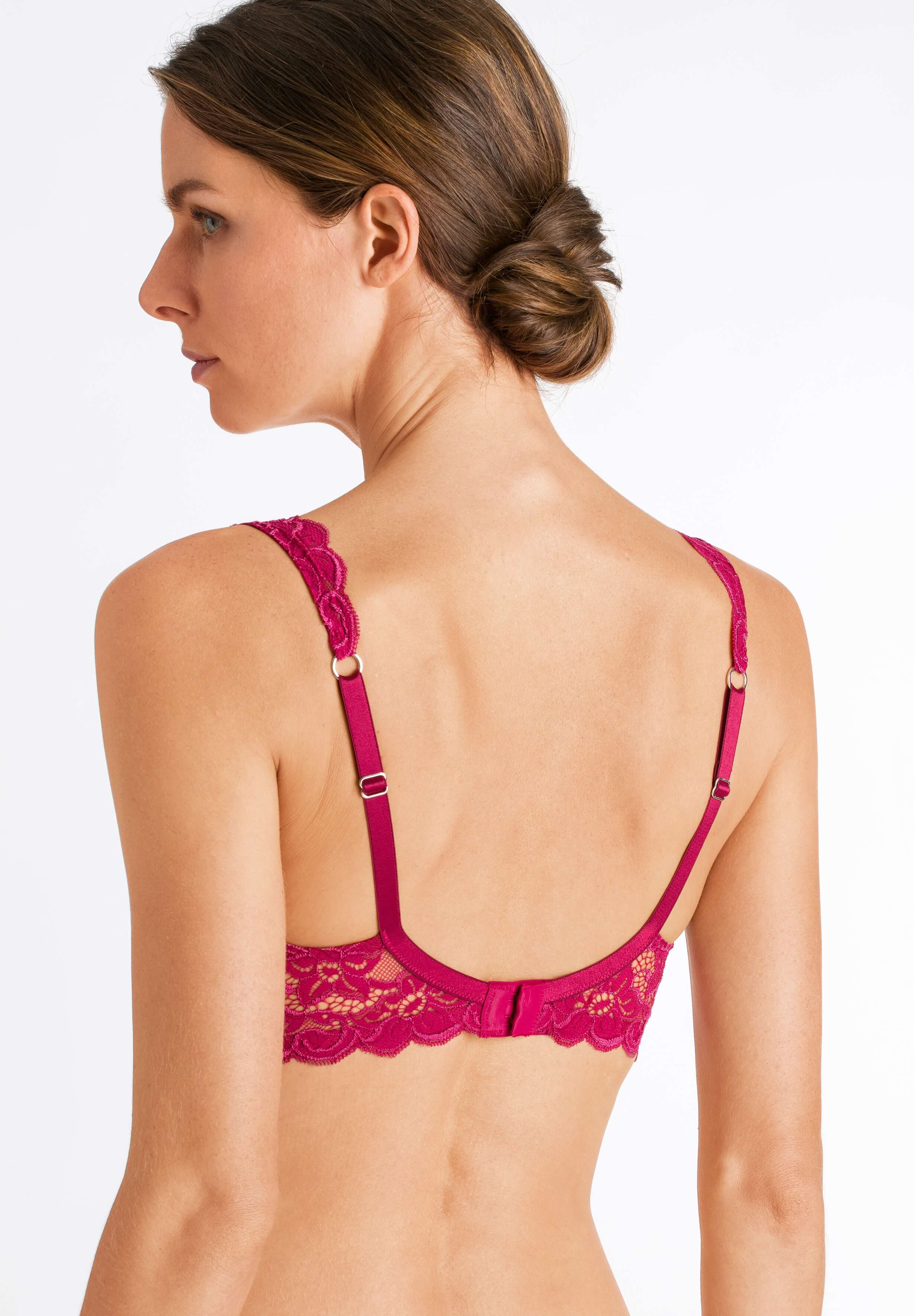 Кружевной бюстгальтер с треугольными чашками. Цвет Розовый (071463)