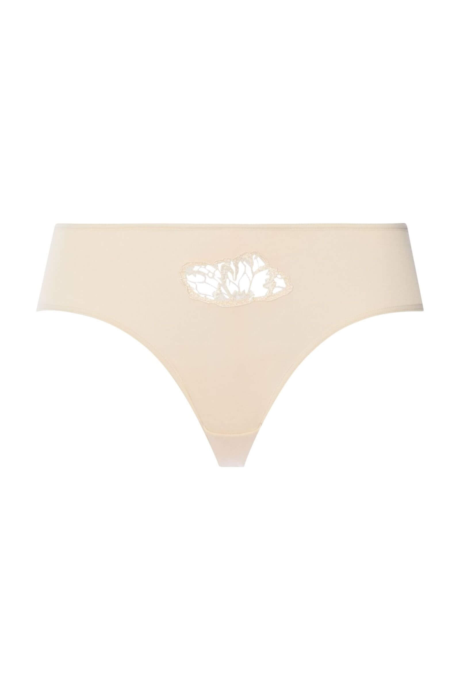 Хлопковые трусы слипы с 3D вышивкой. Цвет Кремовый (072811)