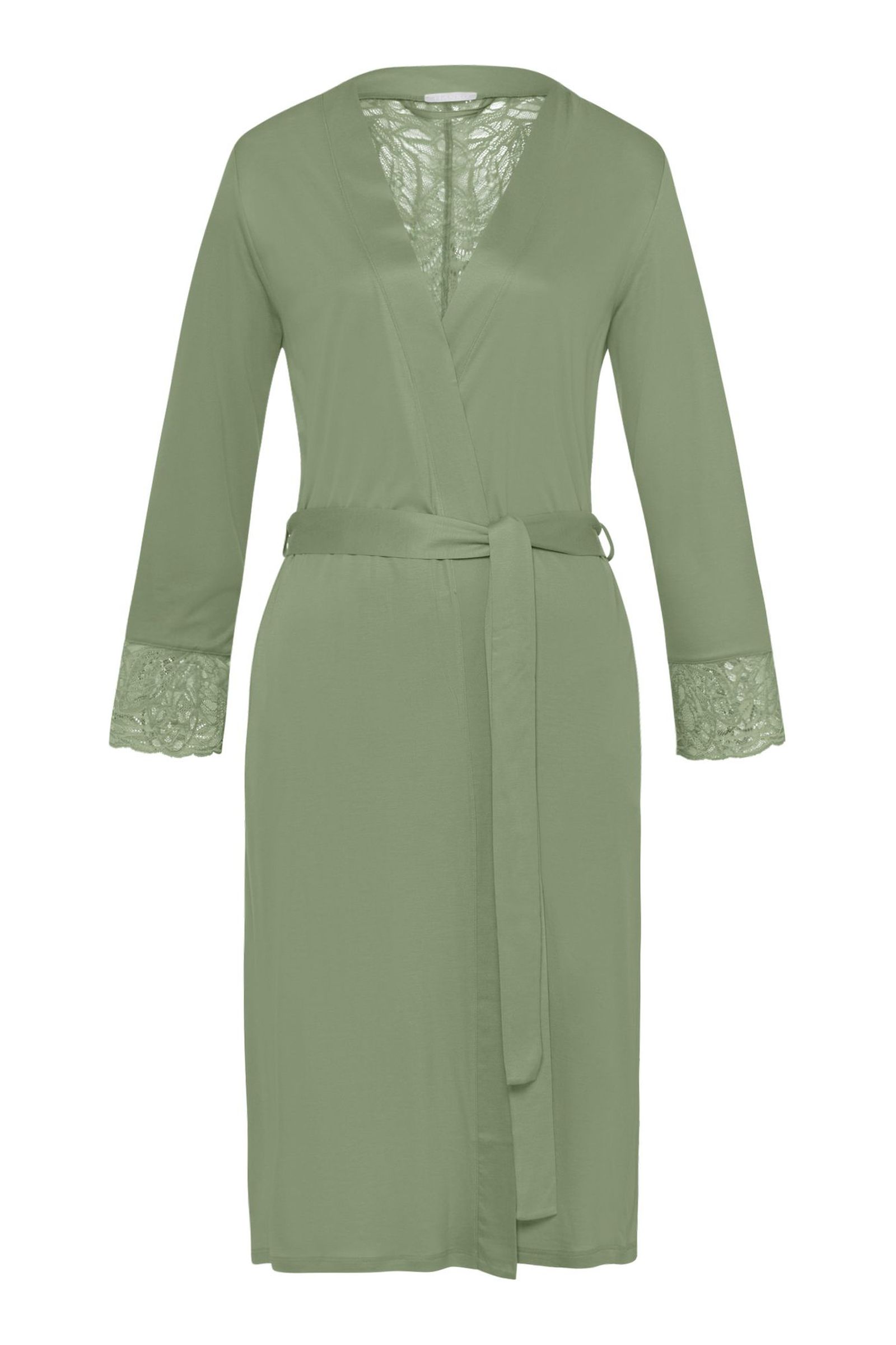 Халат из модала с кружевом. Цвет Оливковый (072718)