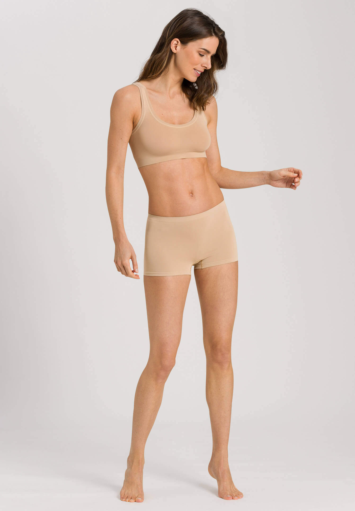 Бесшовные трусы шортики. Цвет Бежевый (070274)