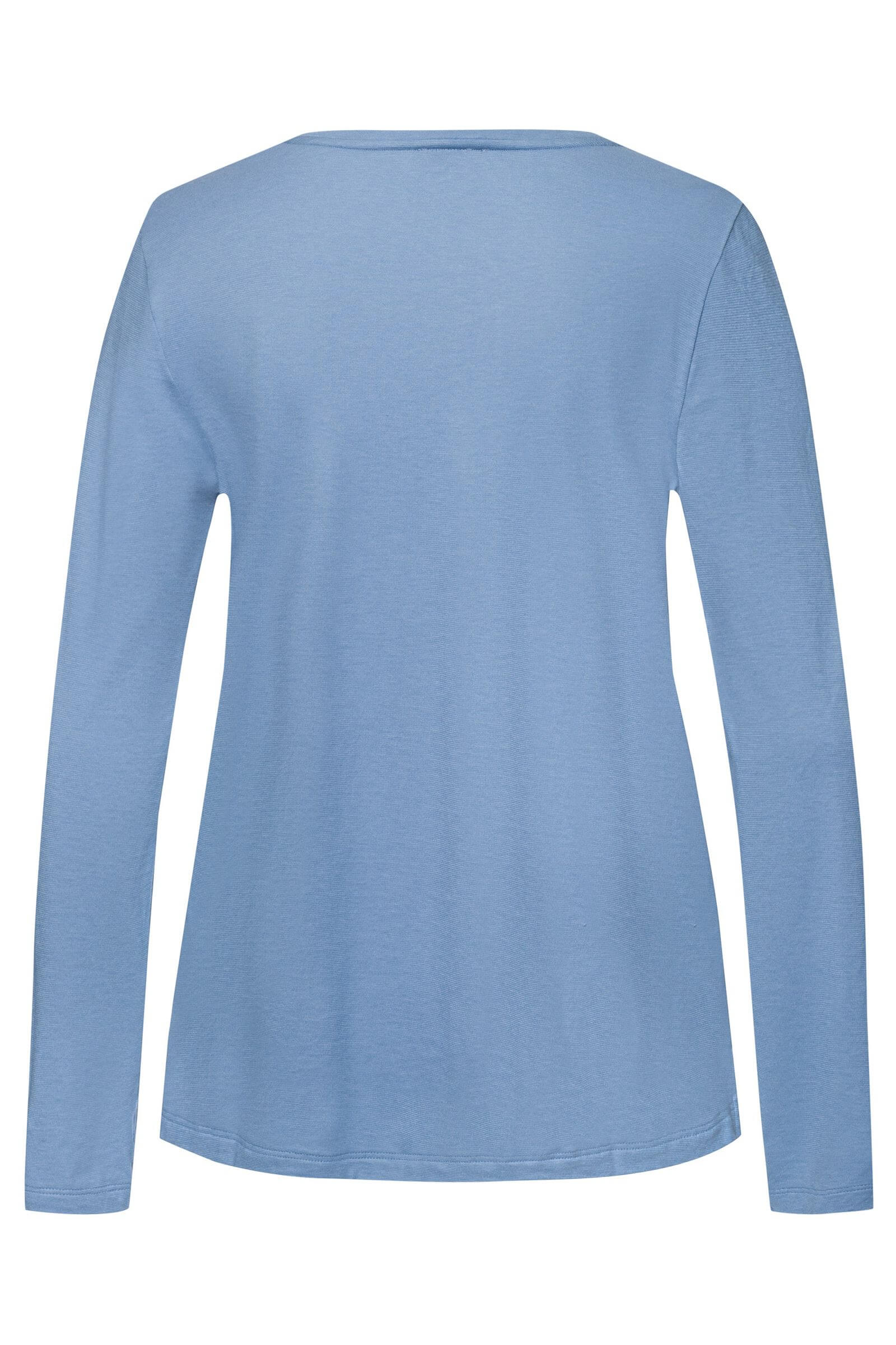 Пижамный лонгслив из хлопка и модала. Цвет Голубой (072533)
