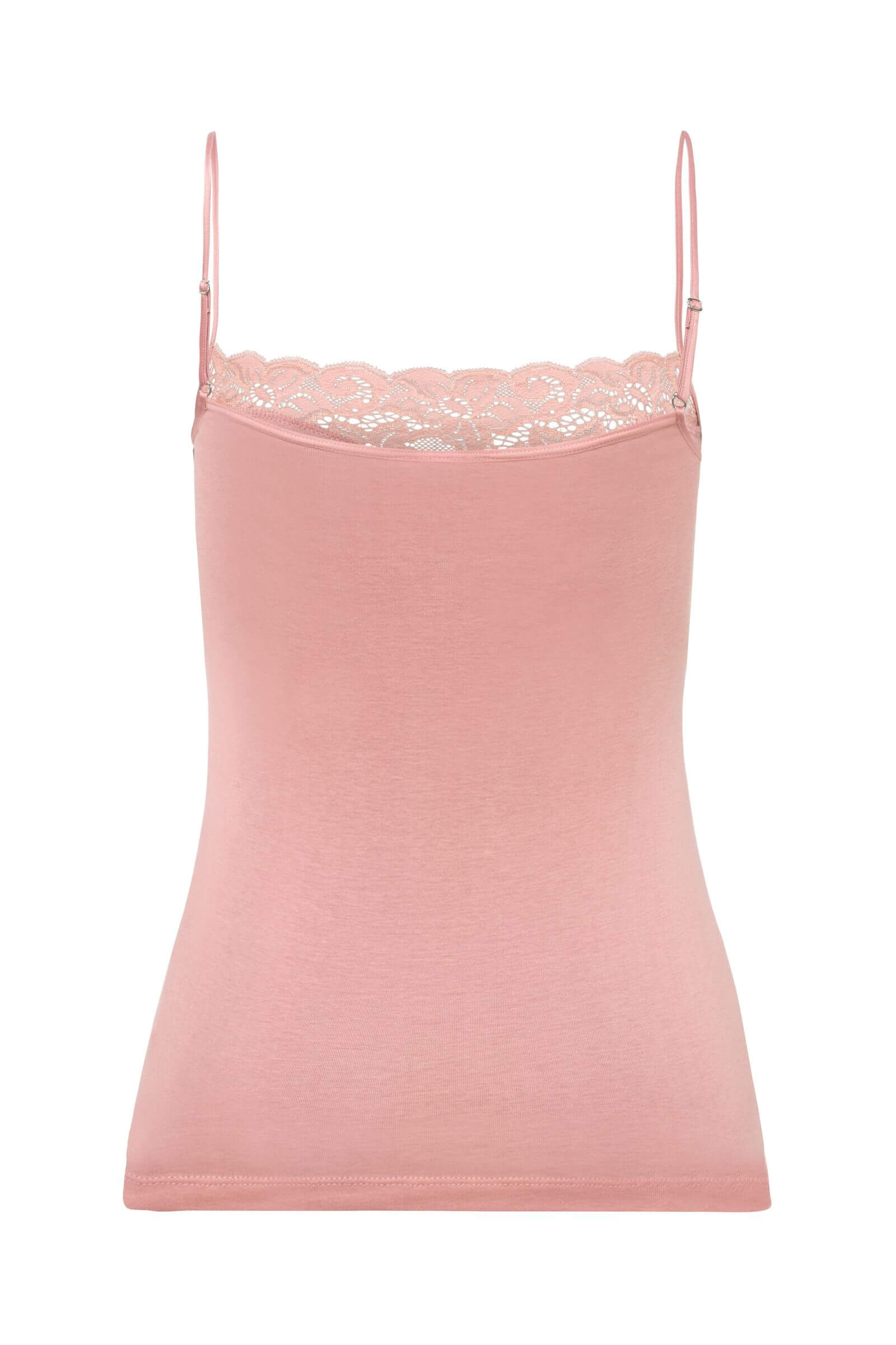 Майка из мерсеризованного хлопка с кружевом. Цвет Розовый (071364)