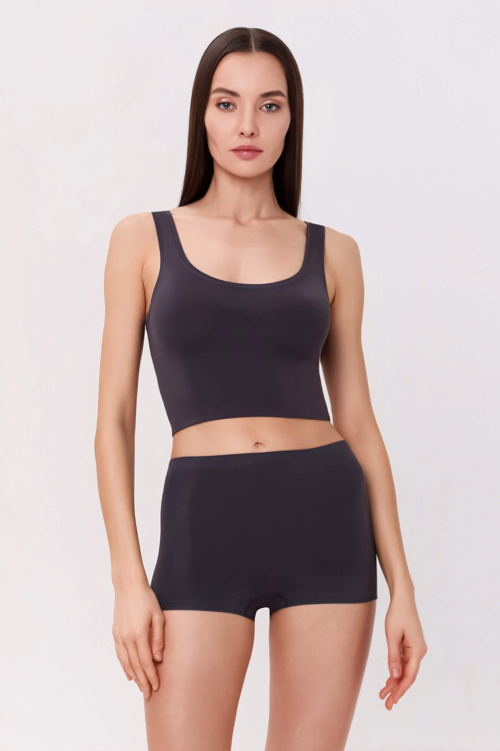 Бесшовные трусы шортики. Цвет Серый (071611)