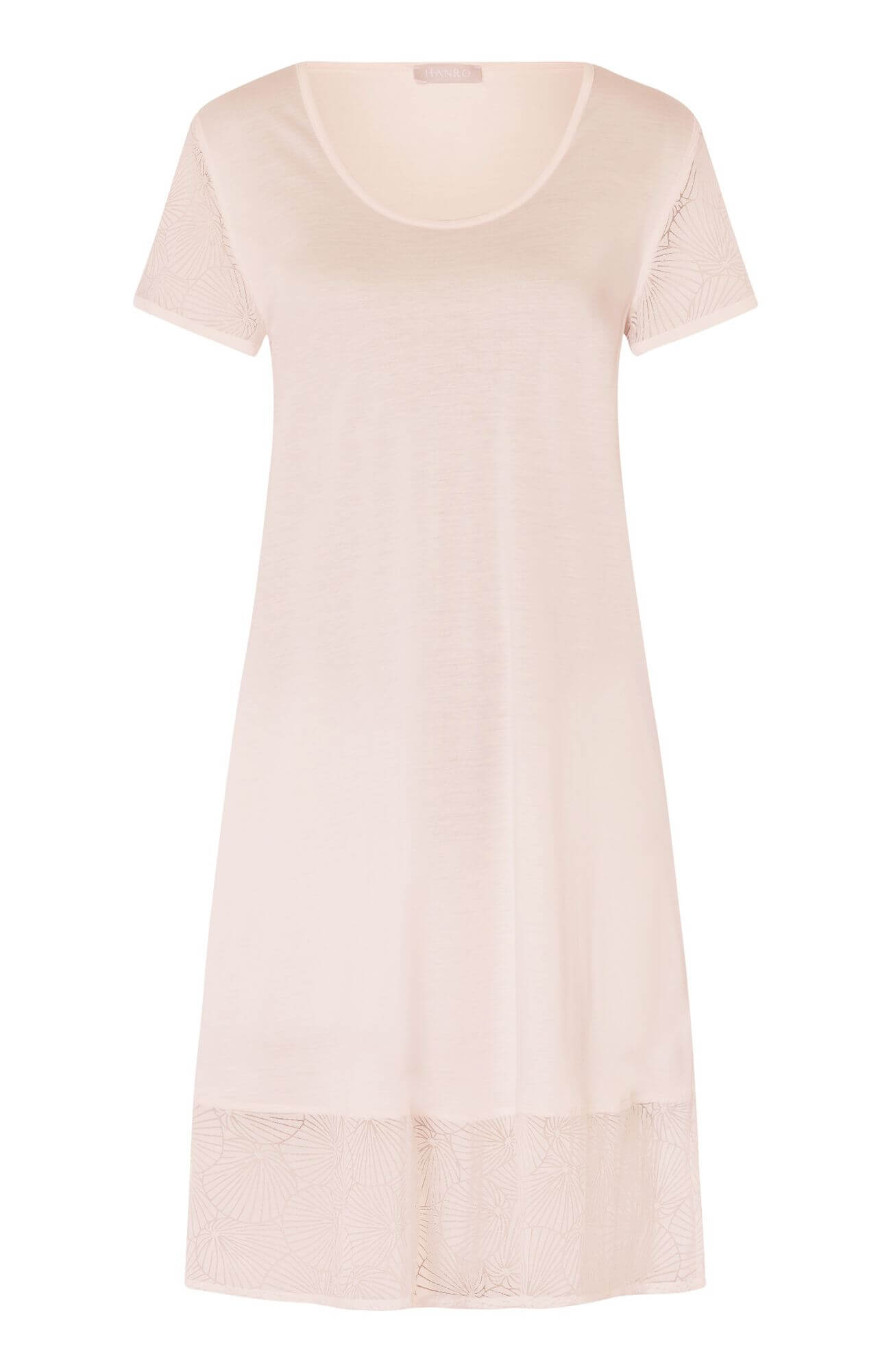 Ночная сорочка с цветочной вышивкой. Цвет Пудровый (071348)