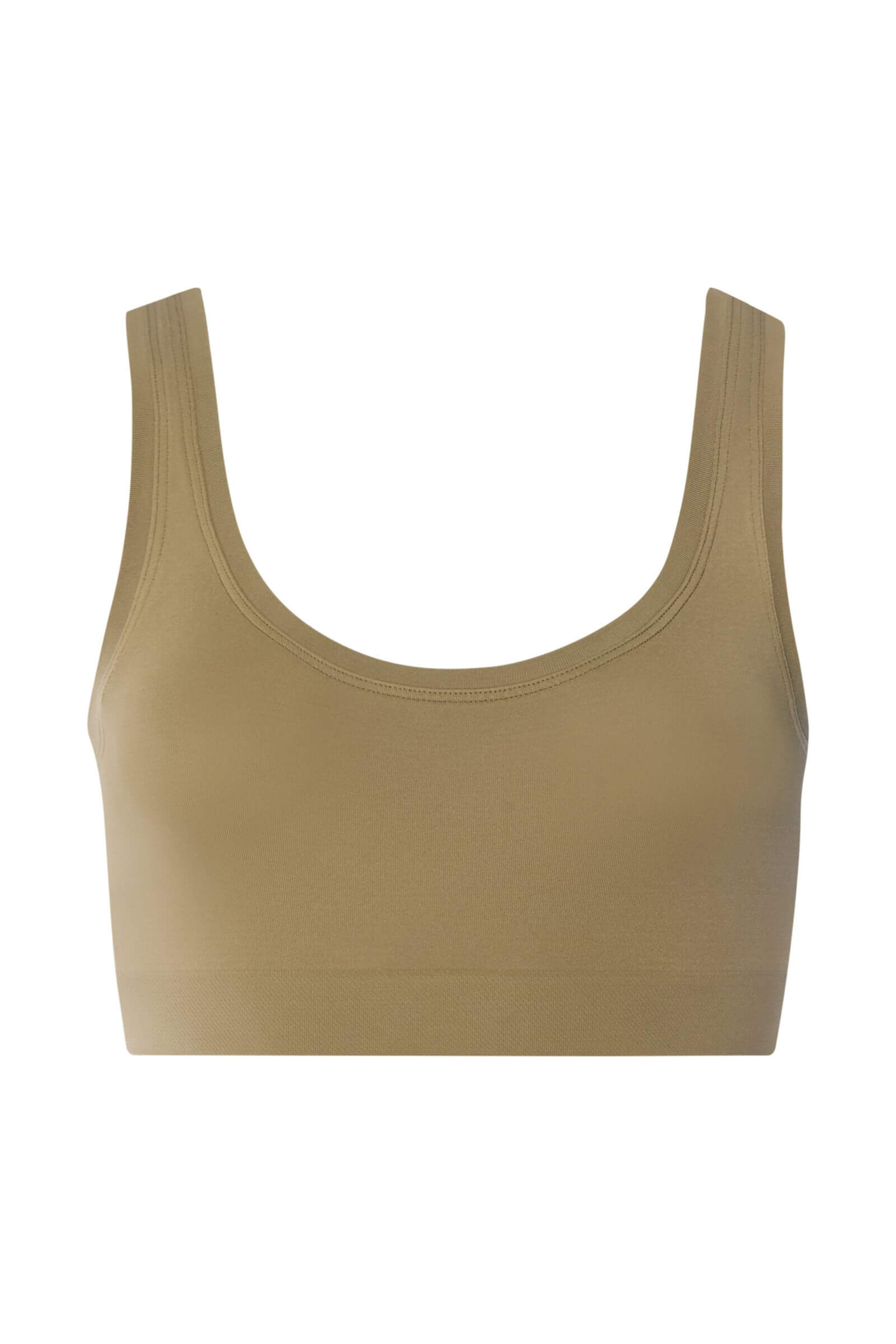 Бесшовный кроп-топ из нежной микрофибры. Цвет Оливковый (072727)