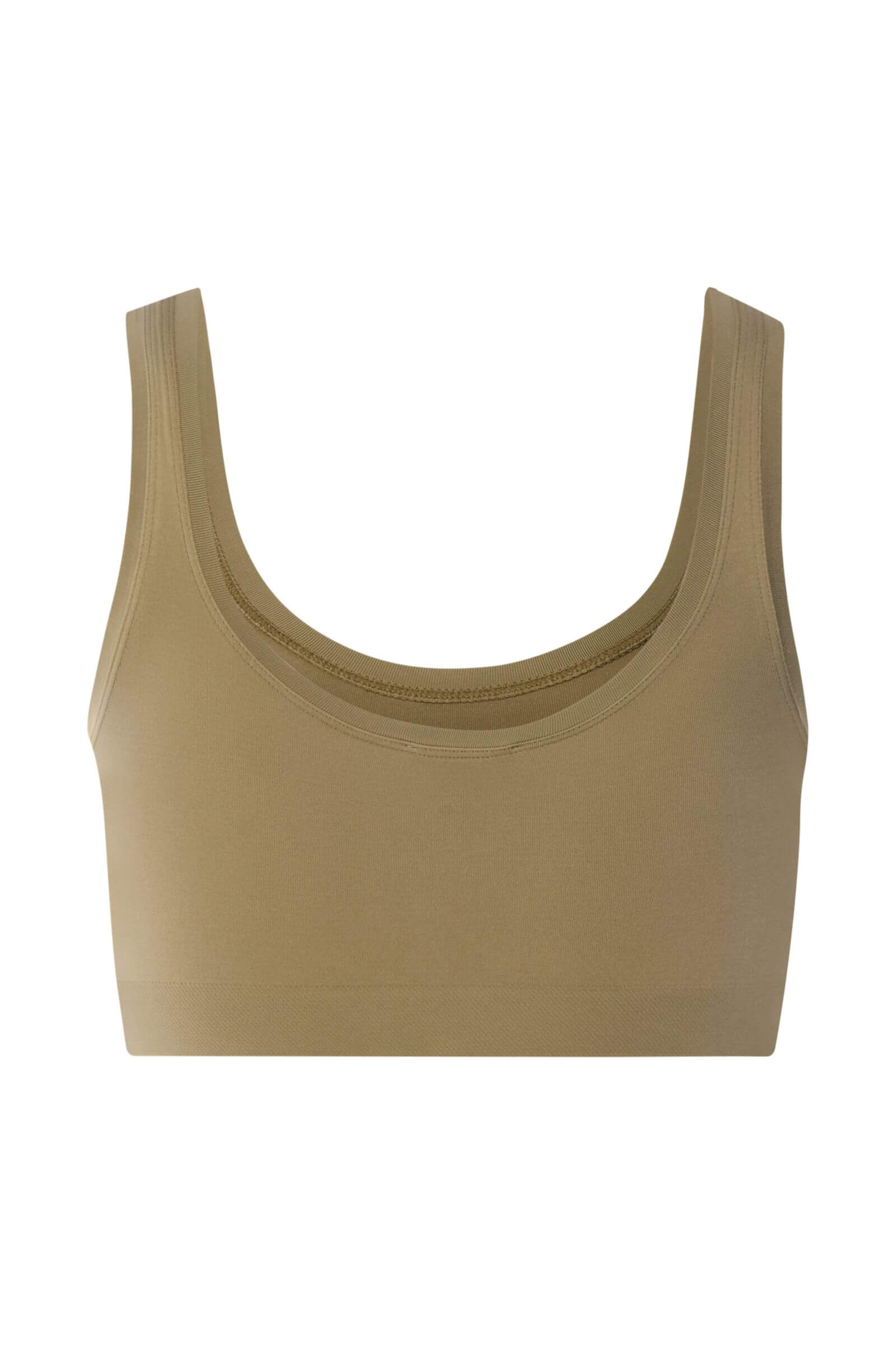 Бесшовный кроп-топ из нежной микрофибры. Цвет Оливковый (072727)