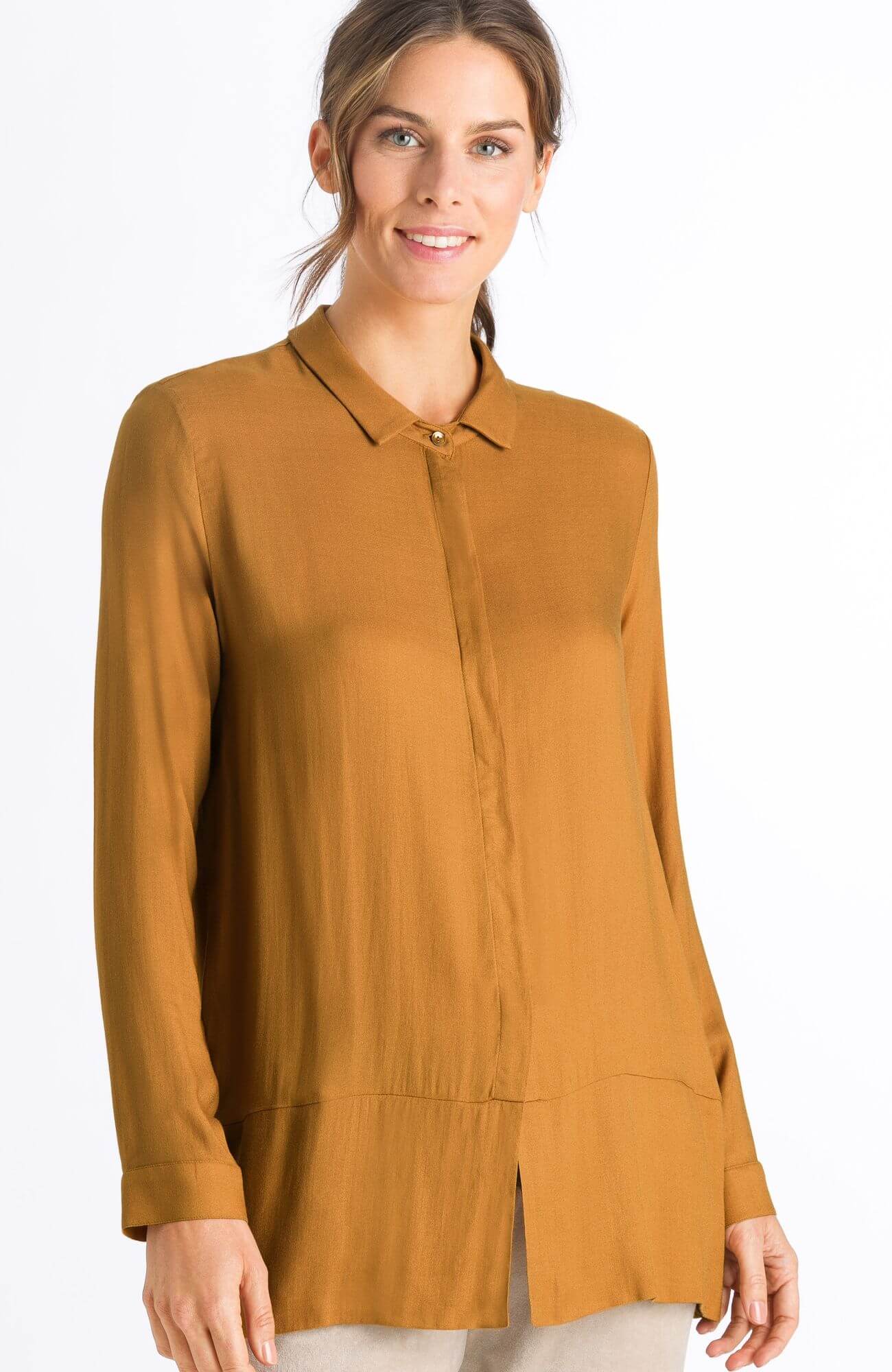 Удлиненная рубашка. Цвет Желтый (071800)