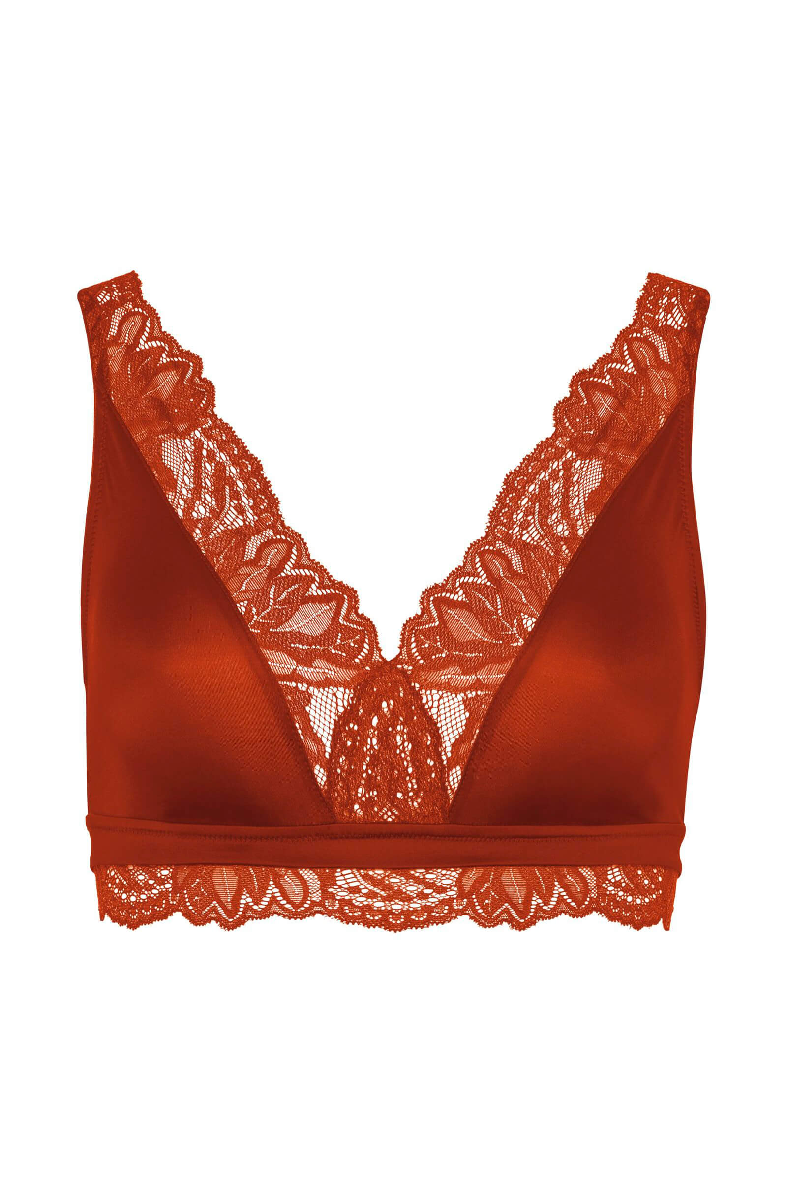 Бюстгальтер-топ с кружевной отделкой без косточек. Цвет Коричневый (071402)