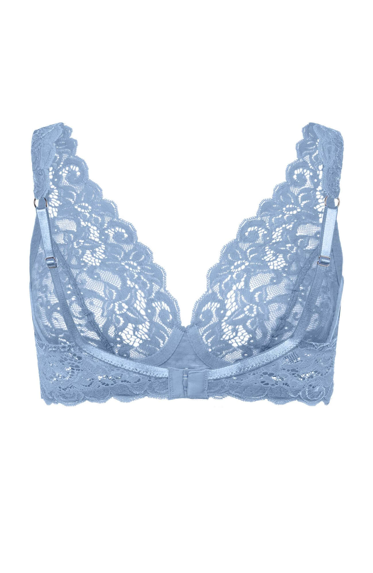Кружевной бюстгальтер с треугольными чашками. Цвет Синий (071592)