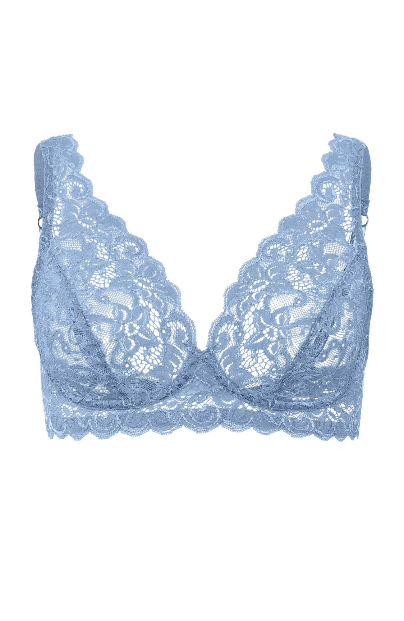 Кружевной бюстгальтер с треугольными чашками. Цвет Синий (071592)