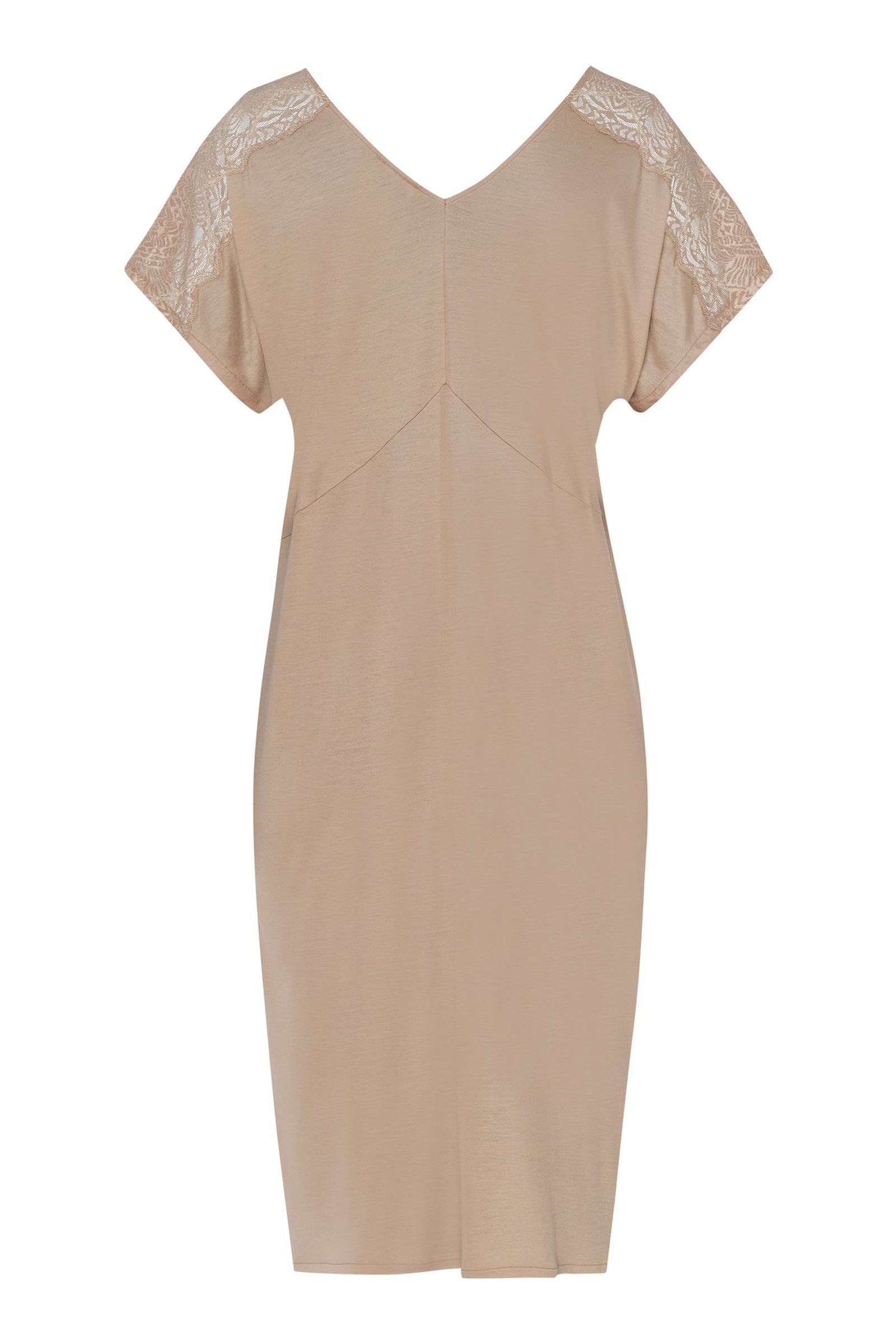 Ночная сорочка с коротким рукавом. Цвет Бежевый (072828)