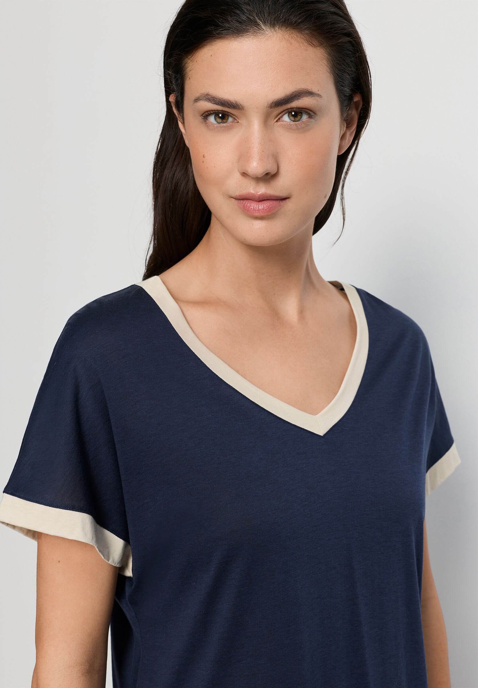 Ночная сорочка из модала и хлопка. Цвет Синий (071610)