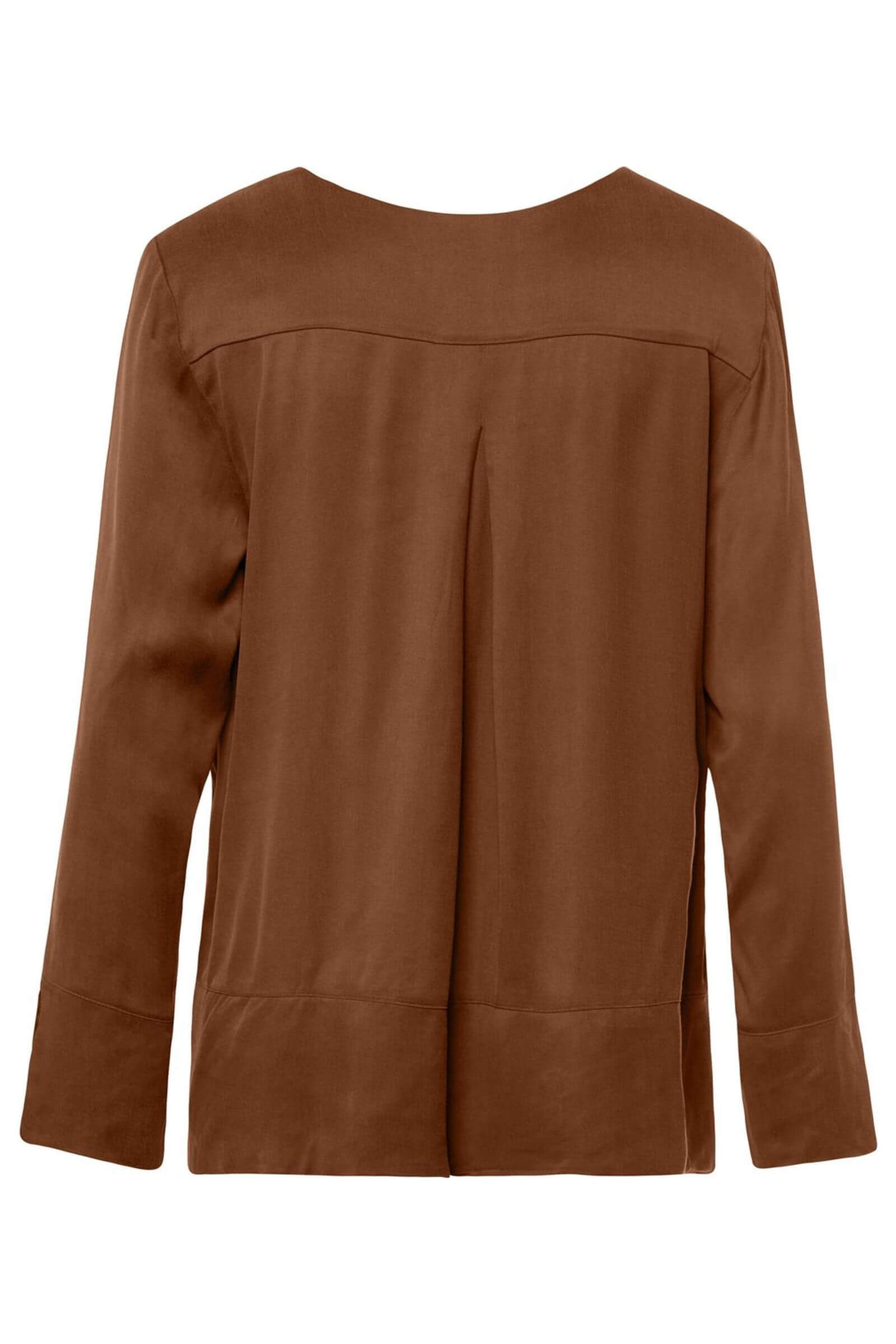 Блузка с V-образным вырезом. Цвет Коричневый (071782)