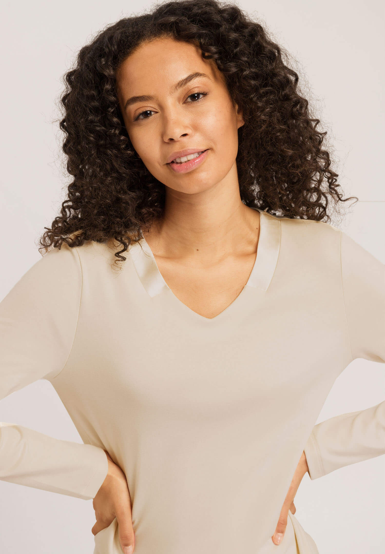 Пижама с длинным рукавом. Цвет Кремовый (071200)