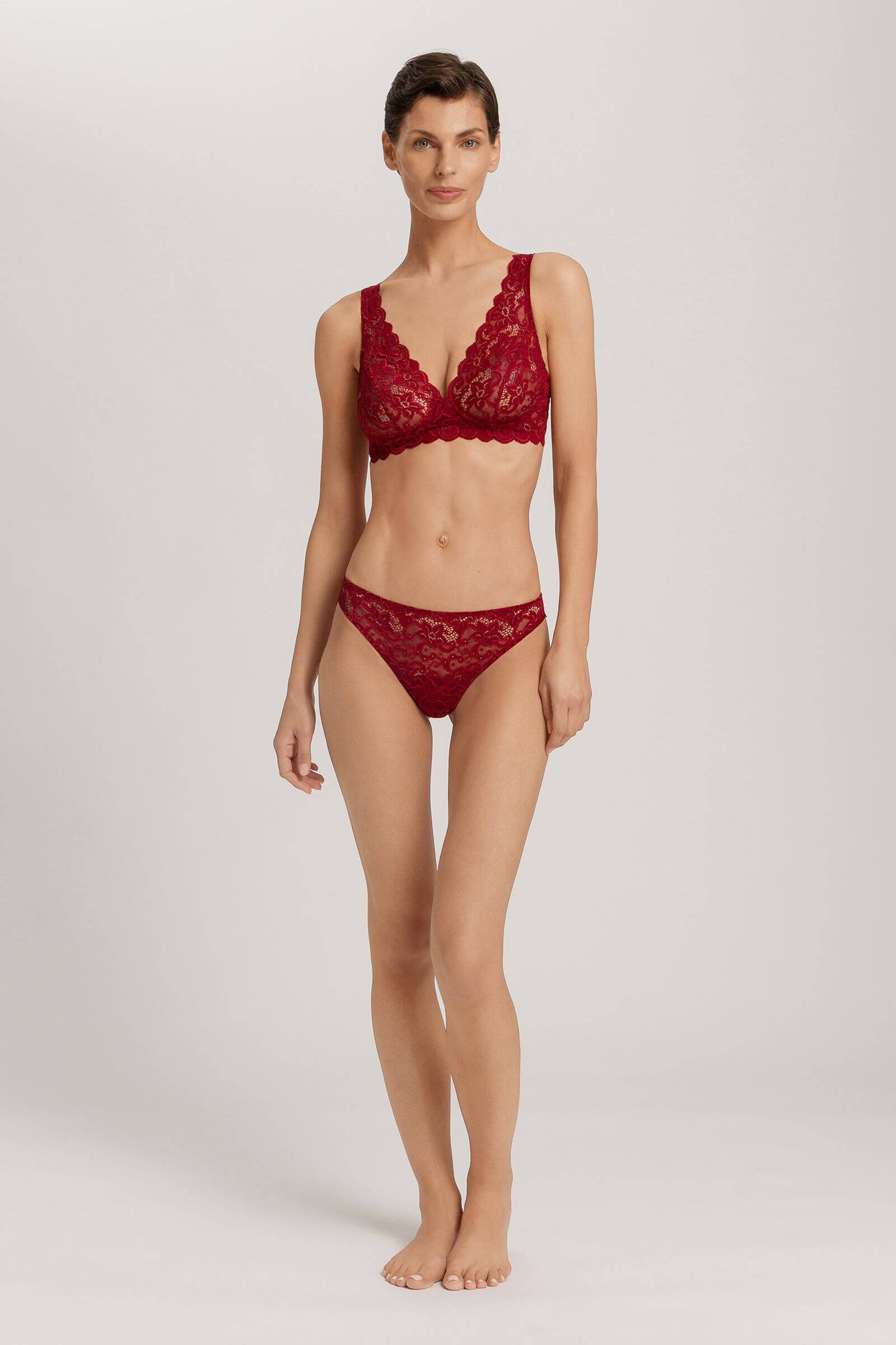 Кружевные трусы танга. Цвет Бордовый (072418)