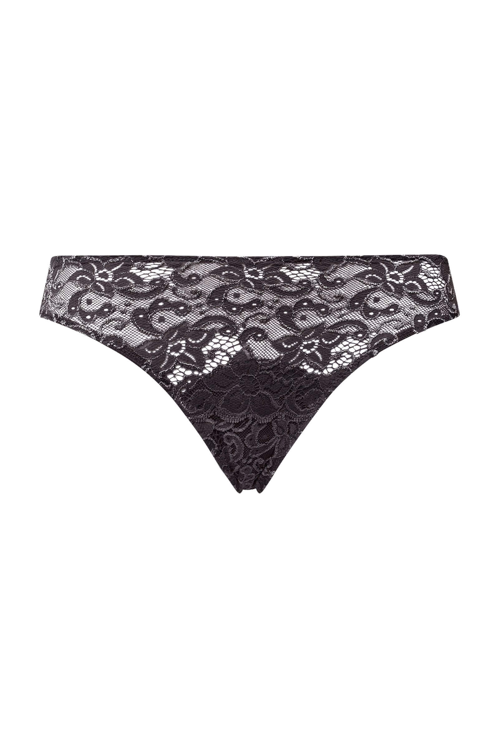 Трусы слипы с цветочным кружевом. Цвет Черный (2183)