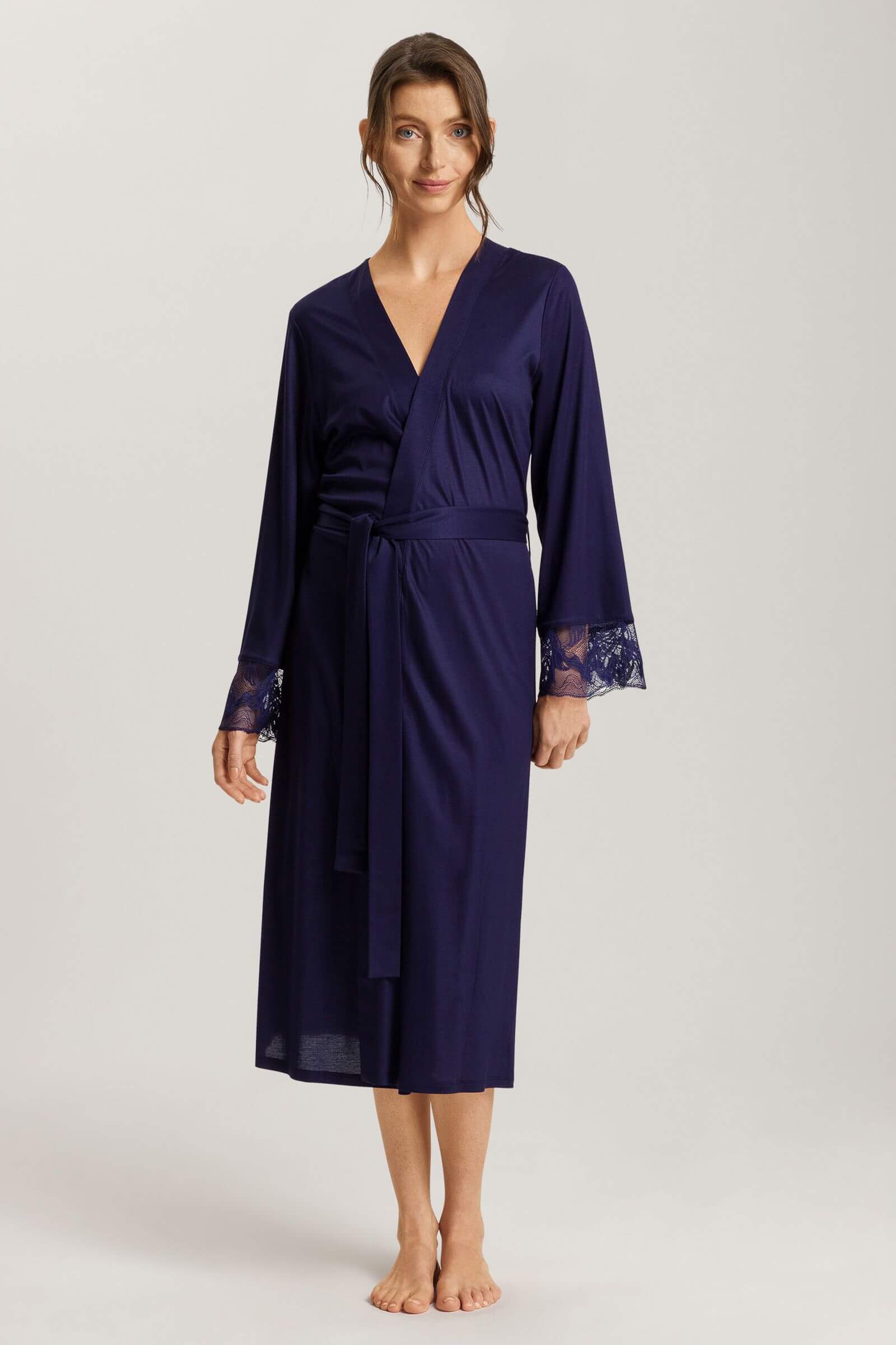 Халат с графичным кружевом. Цвет Синий (072621)