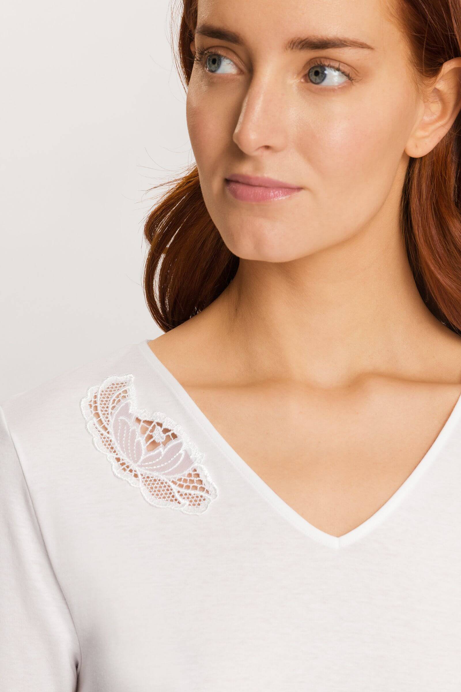 Хлопковая ночная сорочка с коротким рукавом. Цвет Белый (070102)